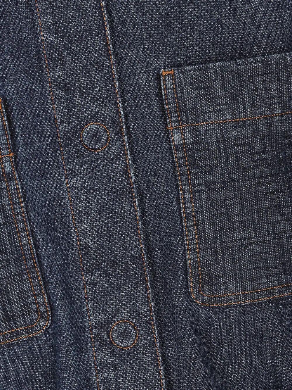 Fendi Women Go-To Denim Shirt Jacket With Quilted Ff Motif FENDI