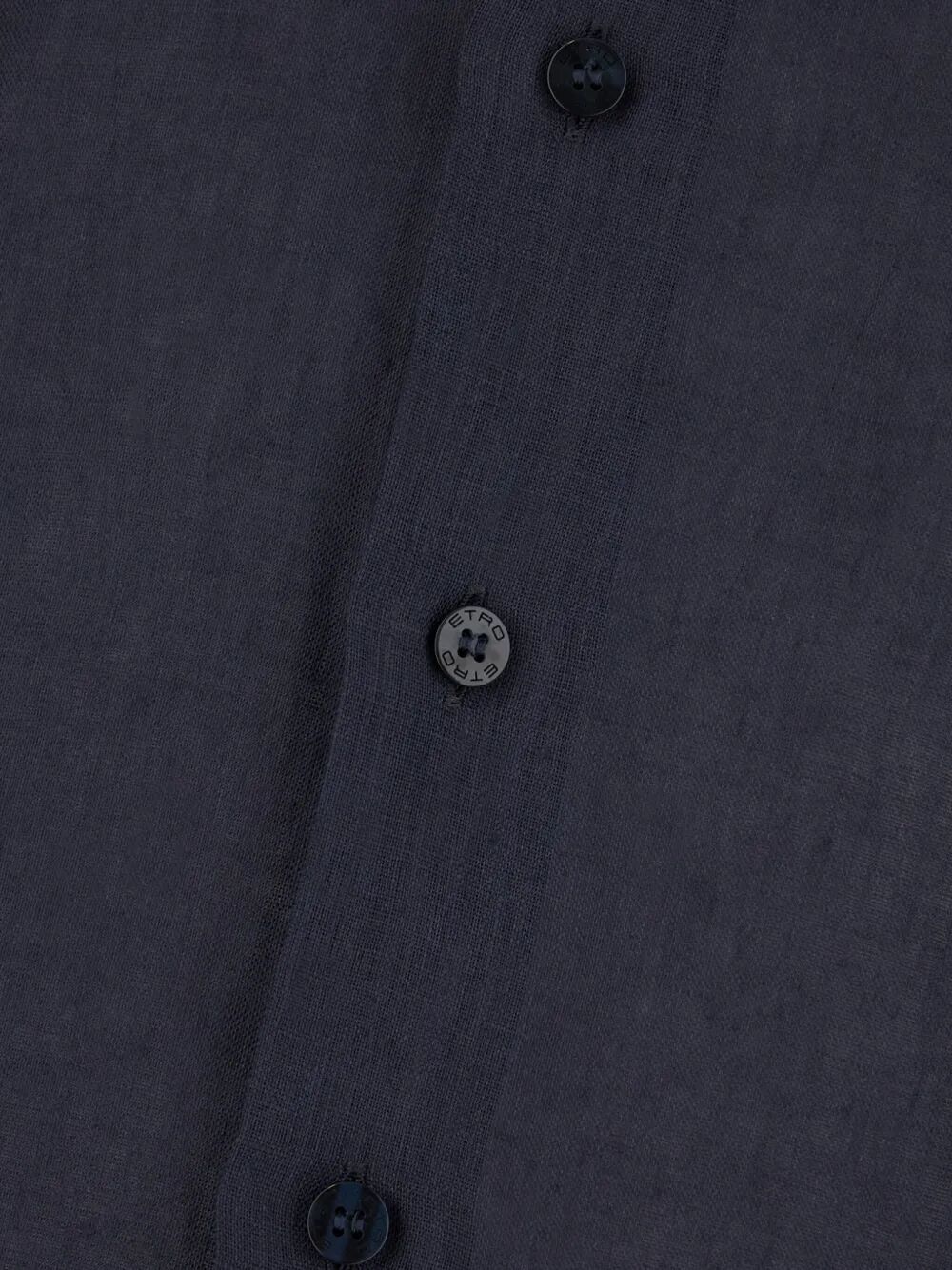 Etro Men Linen Shirt With Pegaso Embroidery ETRO