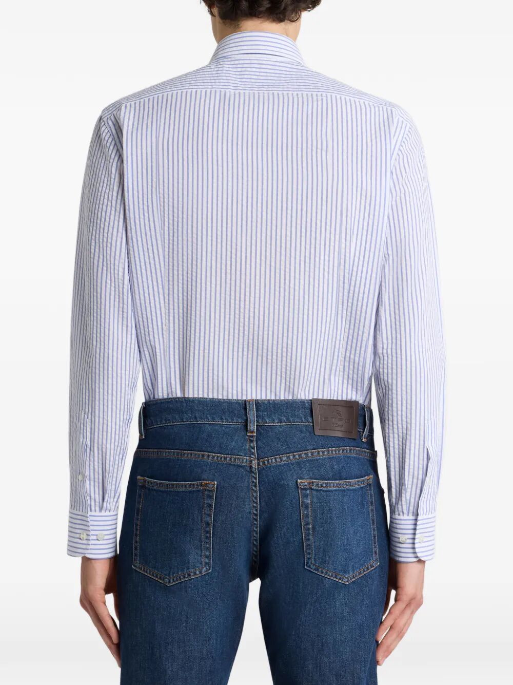Etro Men Striped Cotton Seersucker Shirt ETRO