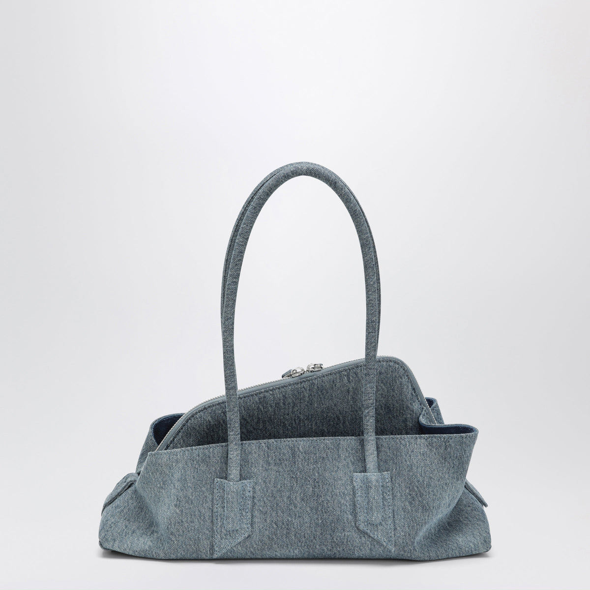 The Attico La Passeggiata Small Washed Denim Top Handle Bag Women THE ATTICO