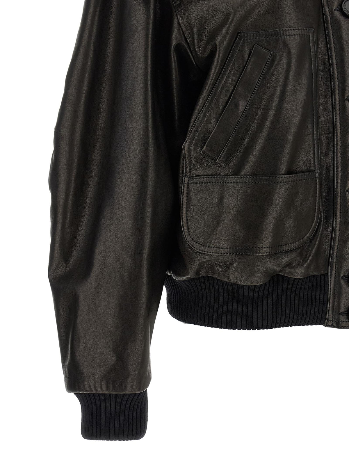 The Attico Women Shearling Neck Bomber Jacket THE ATTICO