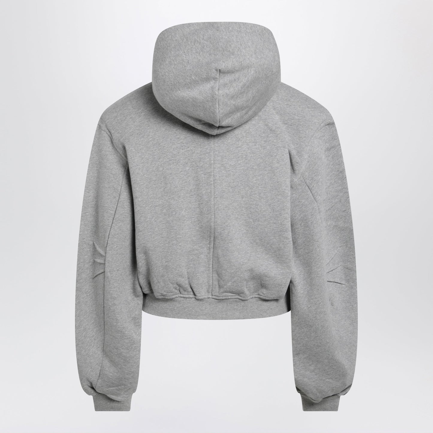 The Attico Boxy Zip-Up Hoodie In Melange Grey Cotton Women THE ATTICO