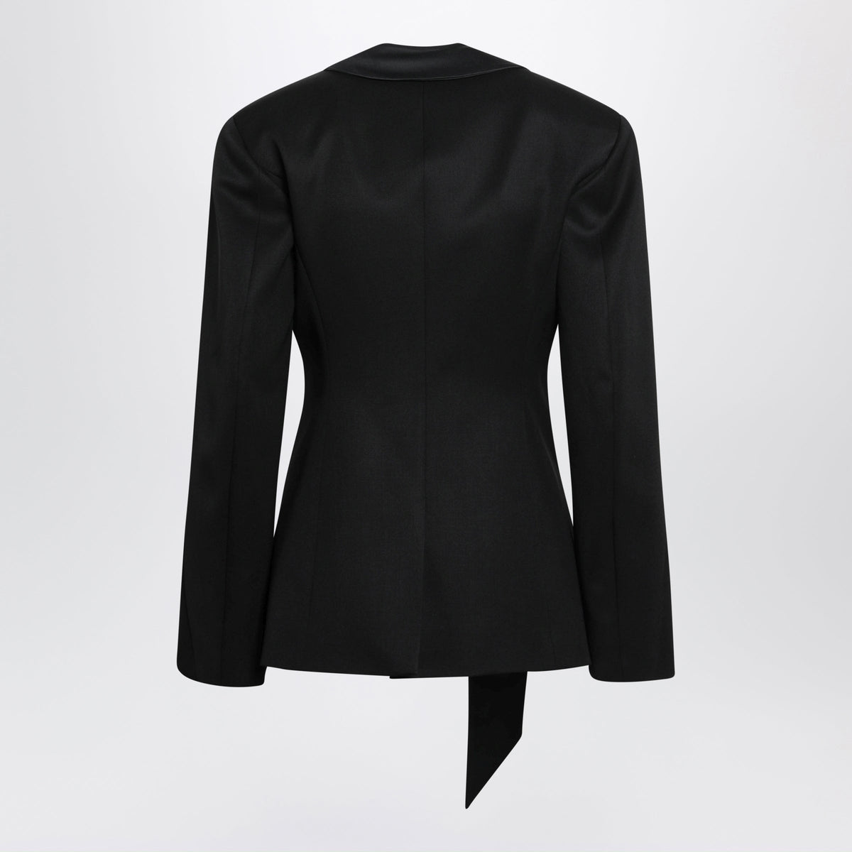 The Attico Black Virgin Wool Tuxedo Jacket With Satin Lapels Women THE ATTICO