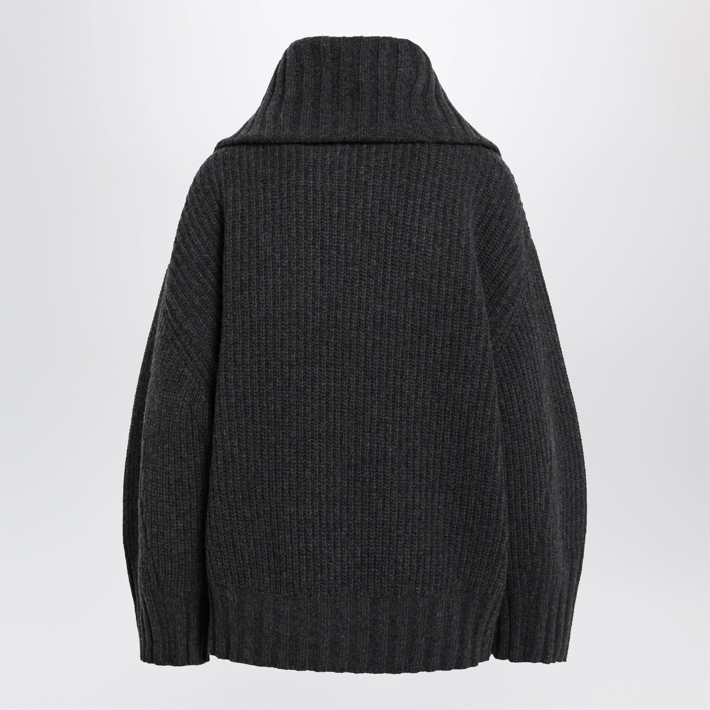 The Attico Dark Grey Wool And Cashmere Sweater With Zip Women THE ATTICO