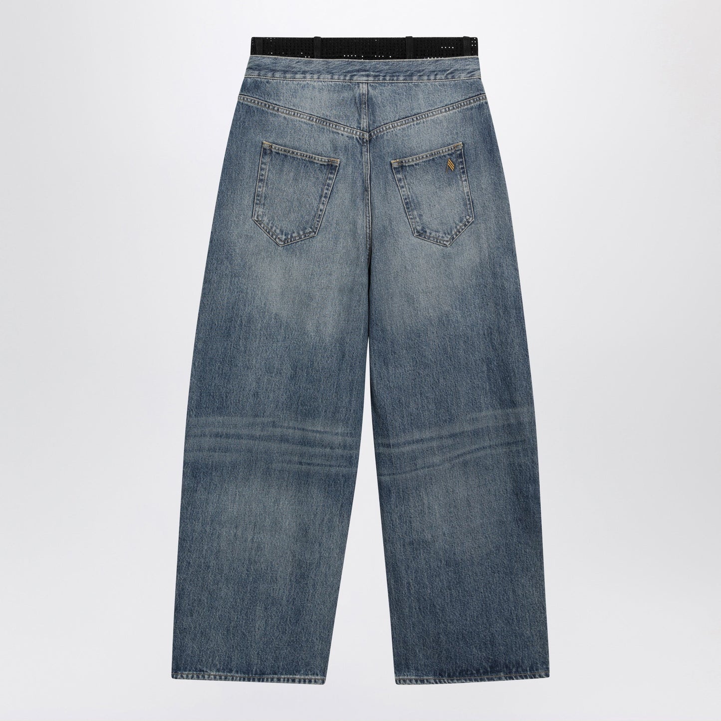 The Attico Blue And Black Wide-Leg Jeans With Double Waistband Women THE ATTICO