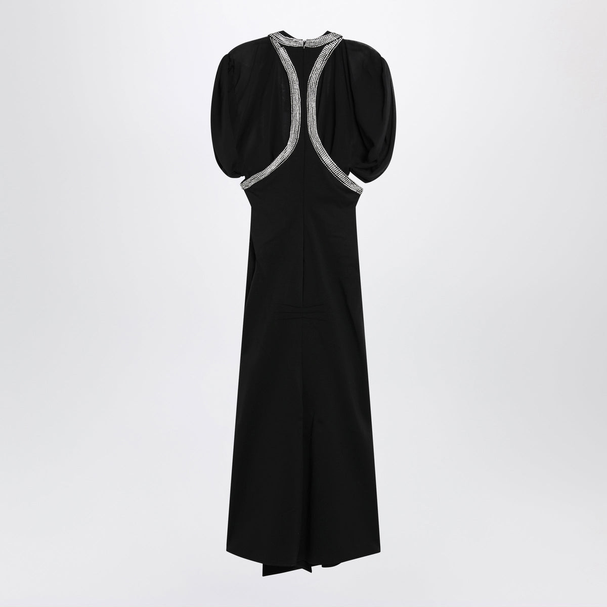The Attico Black Viscose-Blend Dress With Rhinestones Women THE ATTICO