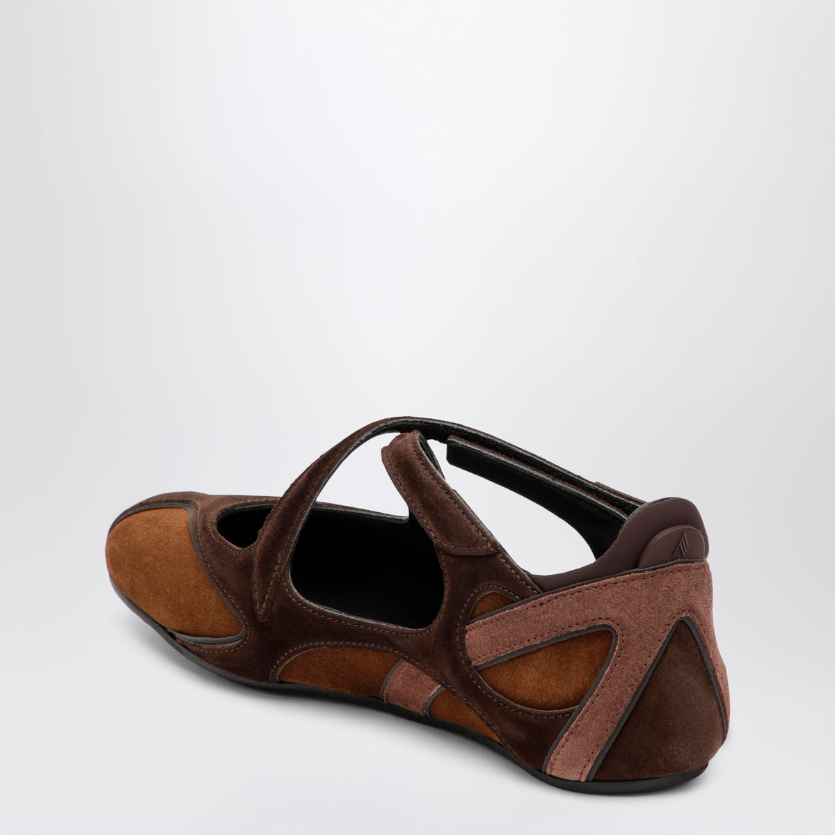 The Attico Floor 01 Suede Ballerina-Sneaker Flats In Brown Women