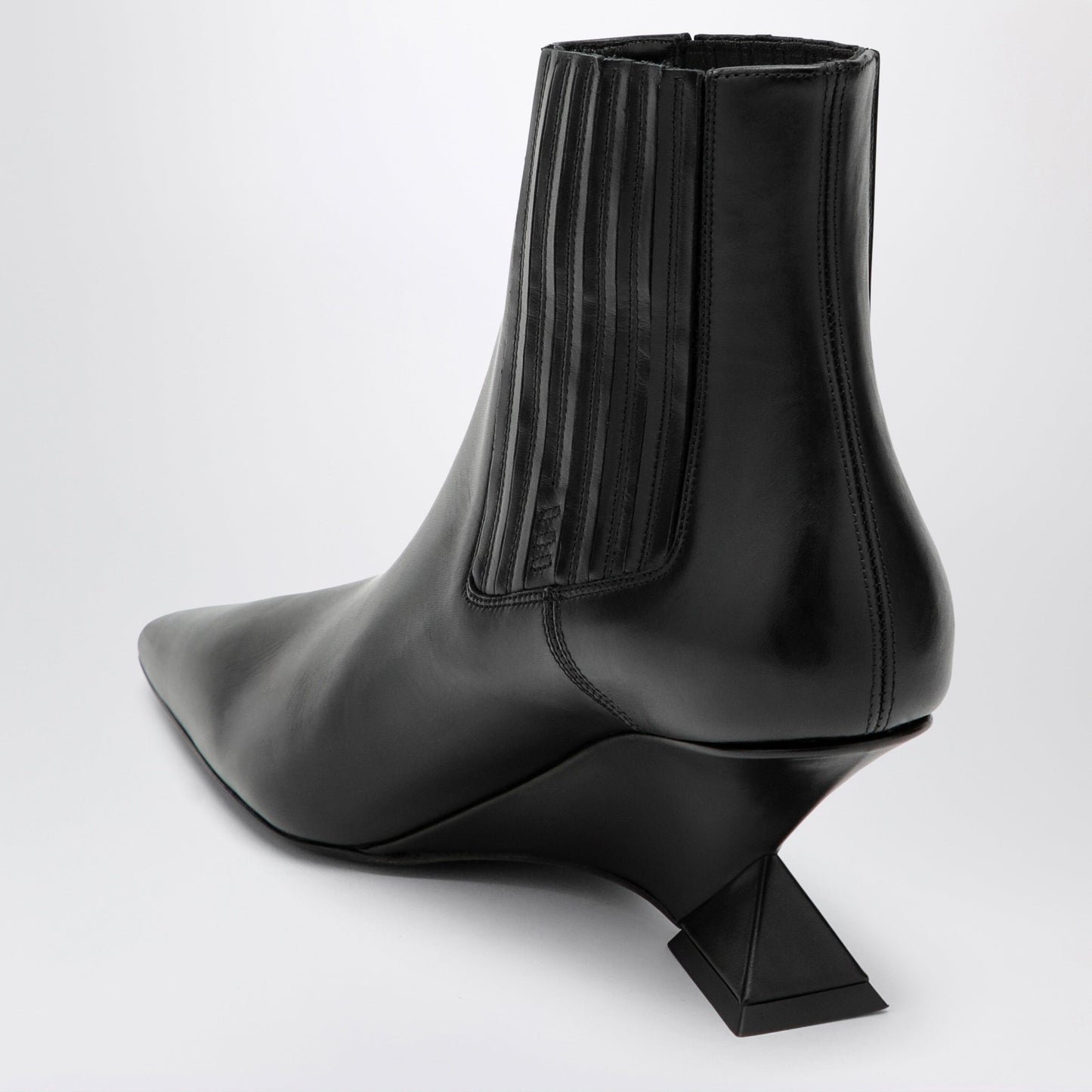 The Attico Cheope Wedge-Heel Ankle Boots In Black Calfskin Women THE ATTICO