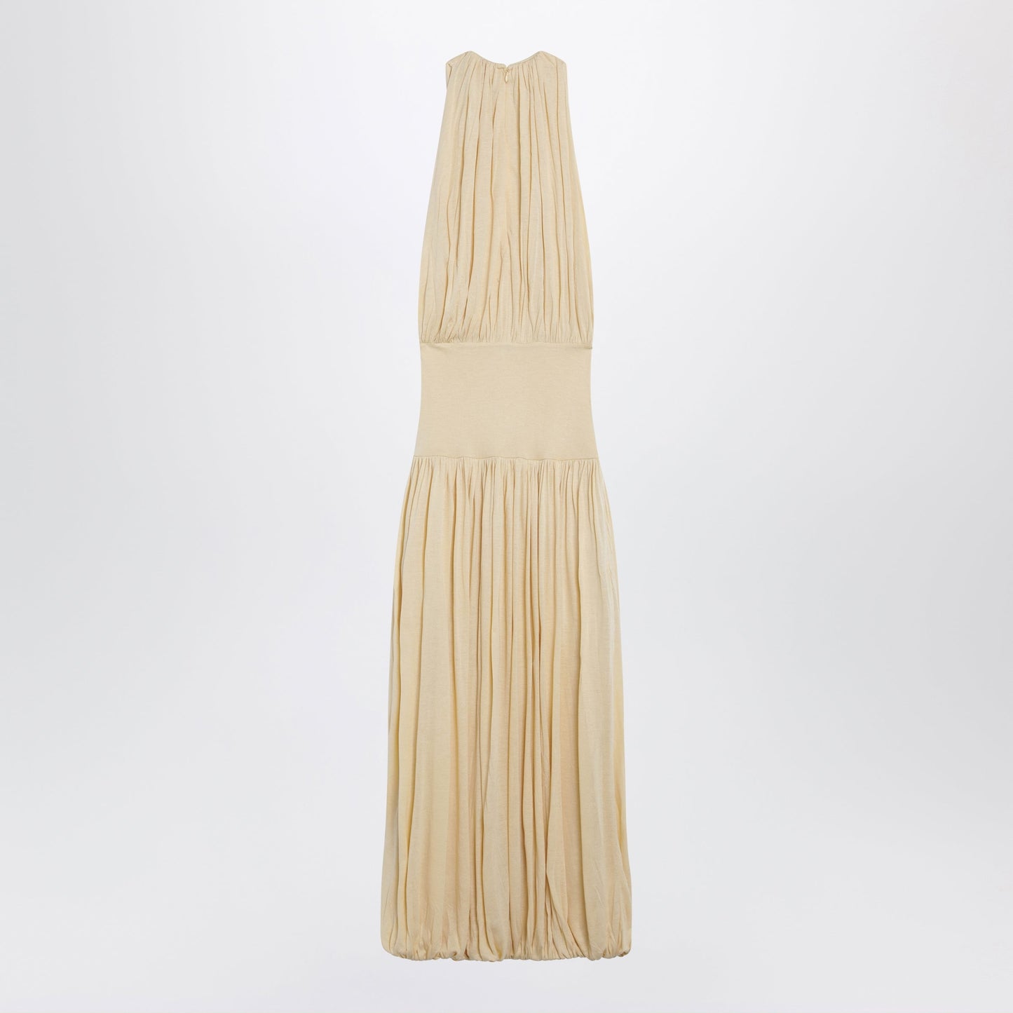 Toteme Sleeveless Ruched Midi Dress In Yellow Viscose Women TOTEME