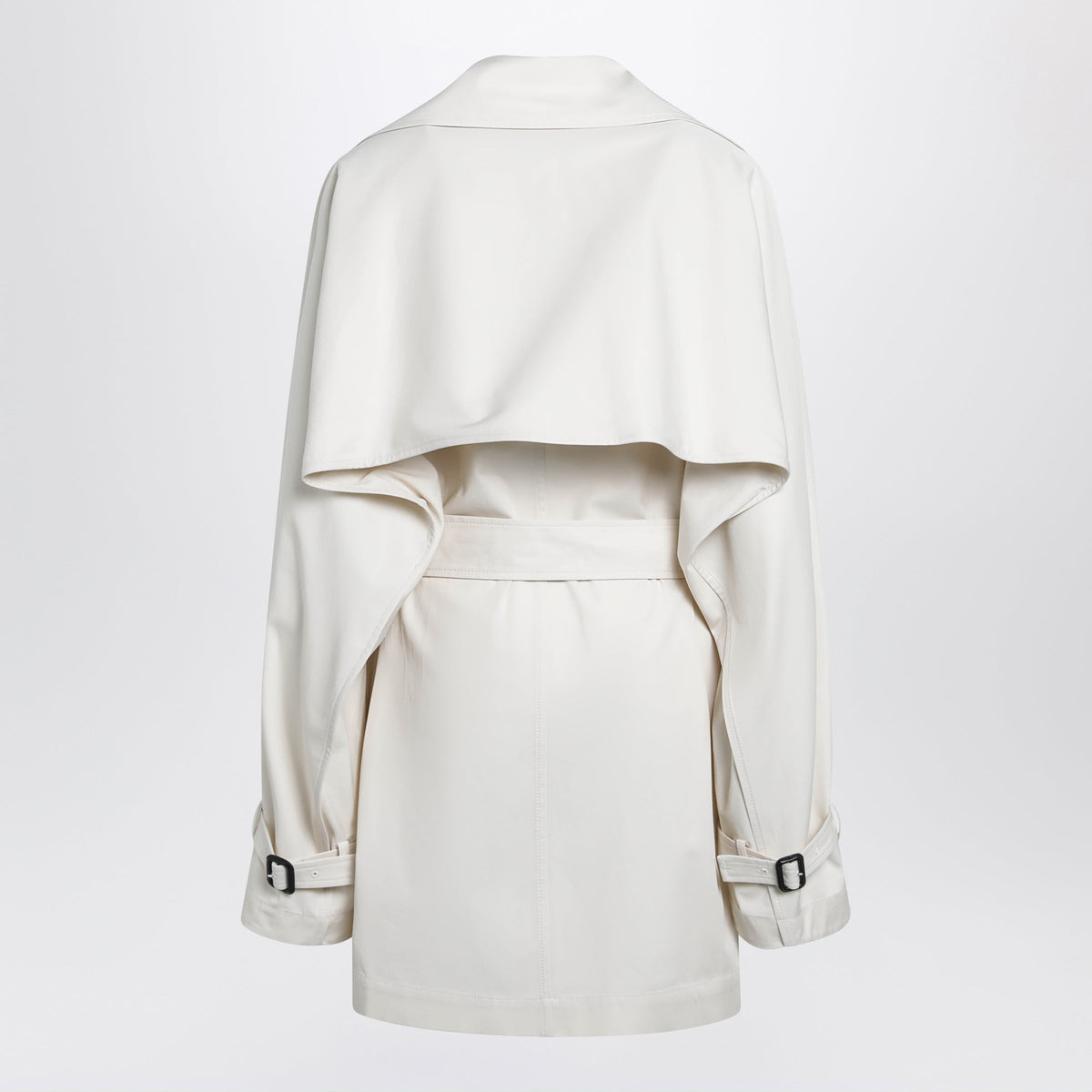 Toteme Ivory Double-Breasted Cotton Trench Coat Women TOTEME