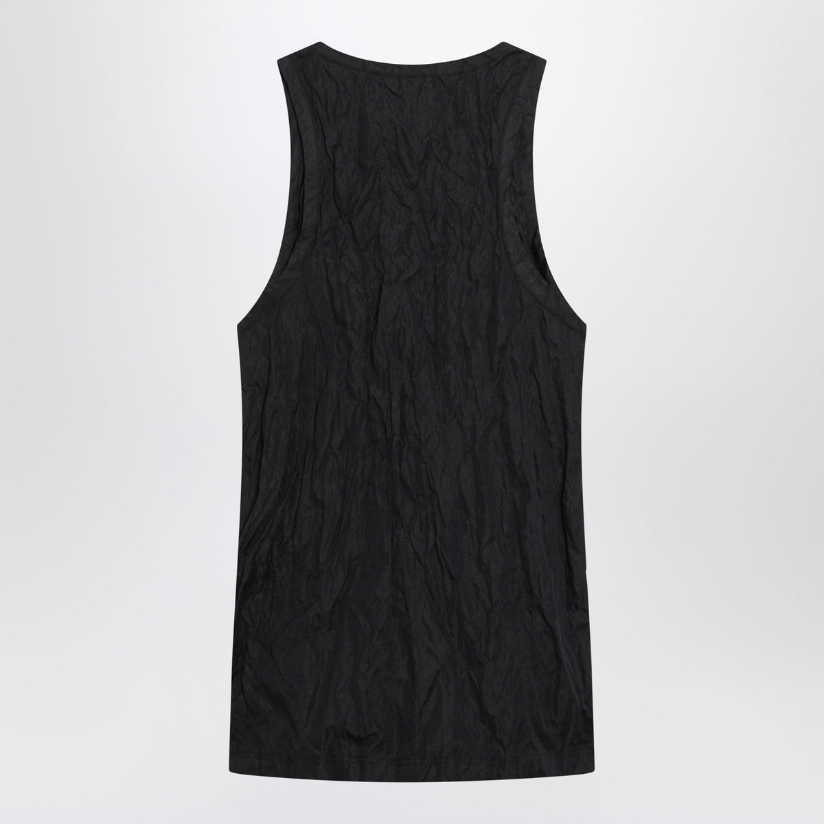 Toteme Black Crinkled Cotton Tank Top Women
