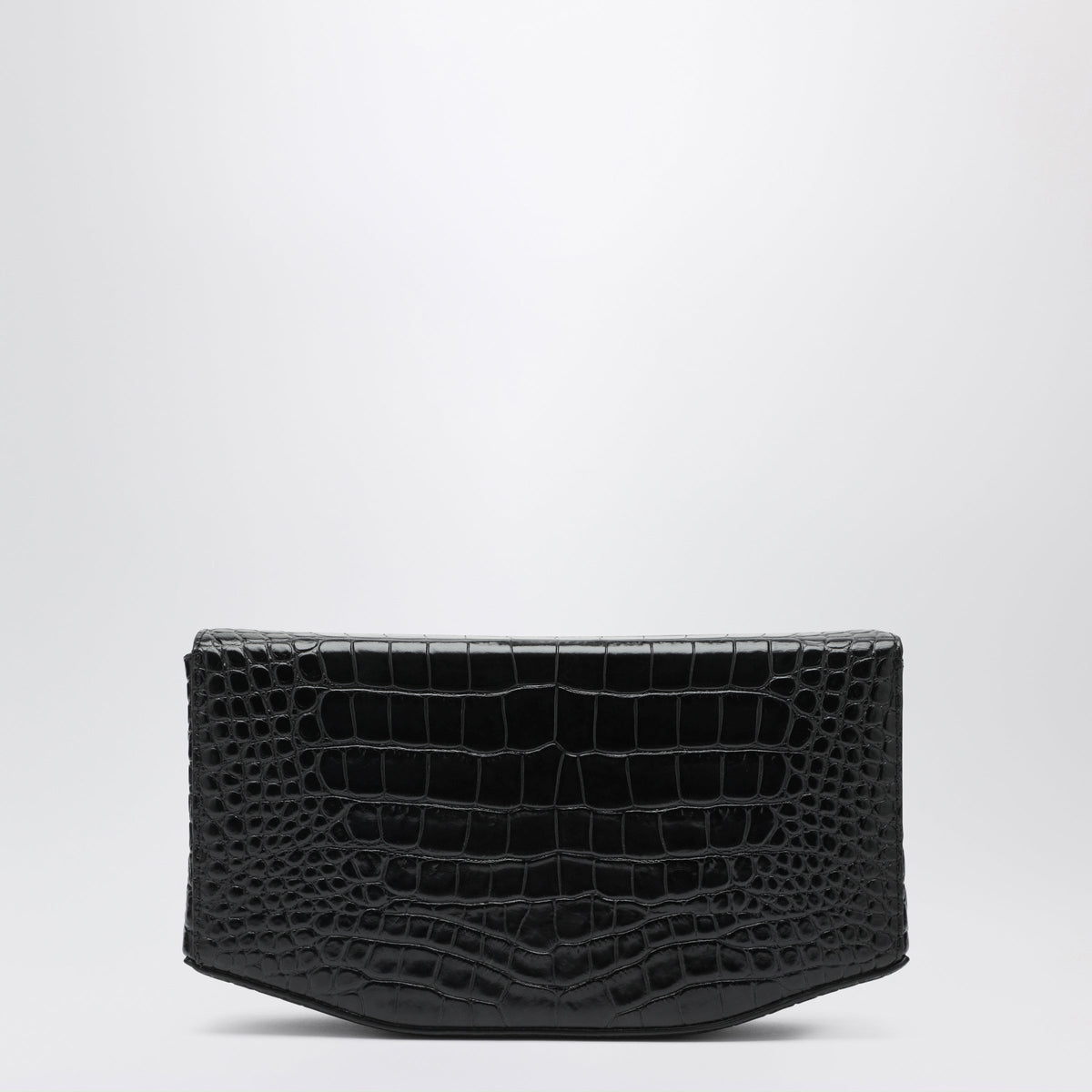 Toteme Clip Croc-Embossed Leather Shoulder Bag In Black Women TOTEME