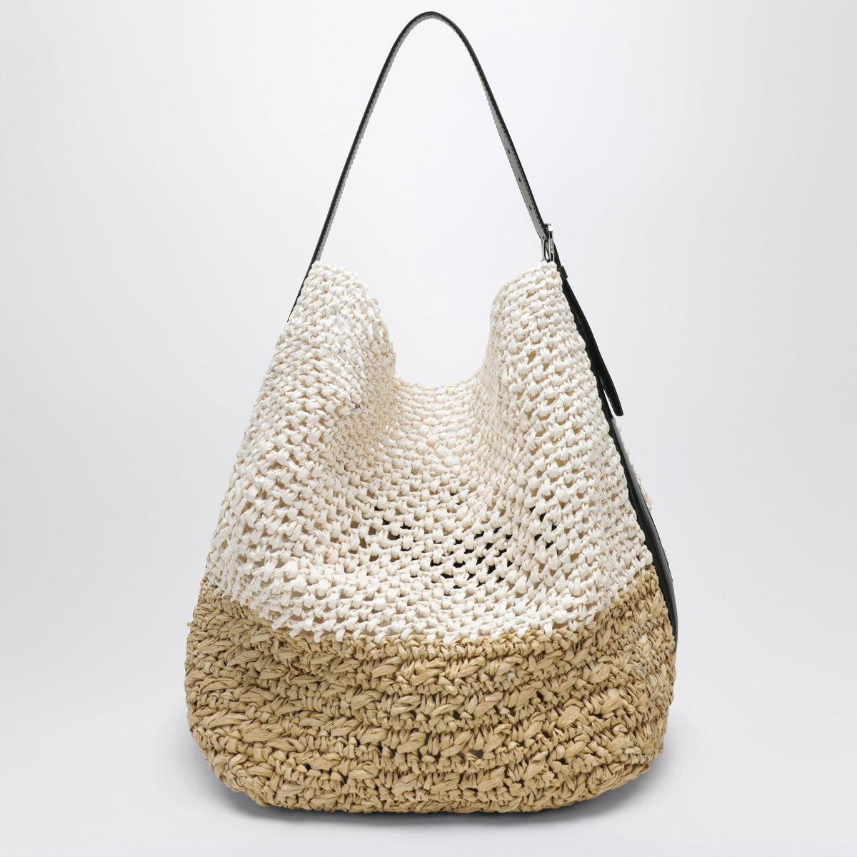 Toteme Tote Bag With Belt Detail In Ecru Raffia Women TOTEME