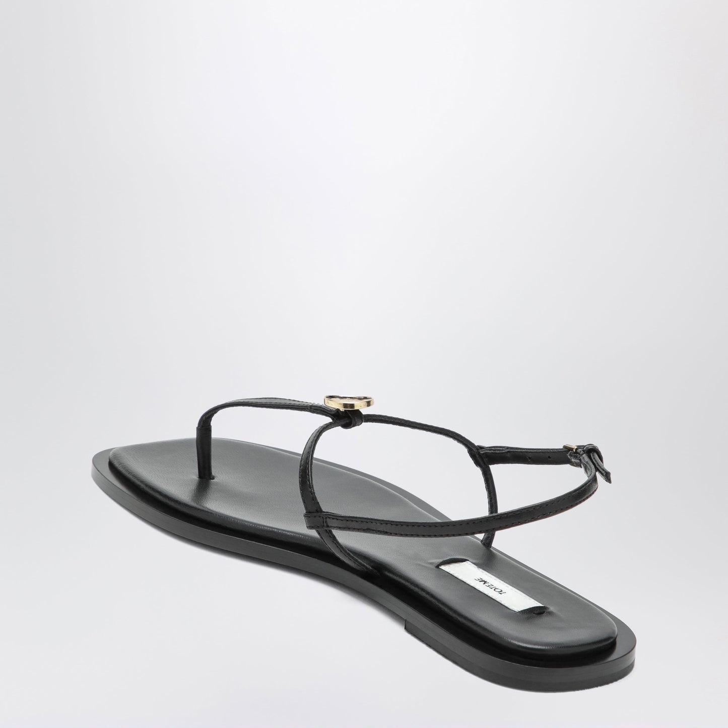 Toteme Black Nappa T-Strap Sandals Women TOTEME
