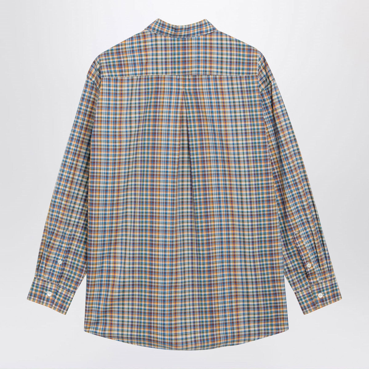 Toteme Oversized Checked Shirt In Blue/Orange Organic Cotton Women TOTEME