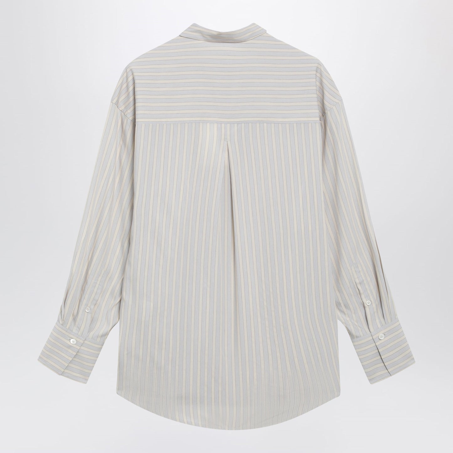 Toteme Oversized Yellow/Sky Blue Striped Shirt In Viscose And Silk Women TOTEME