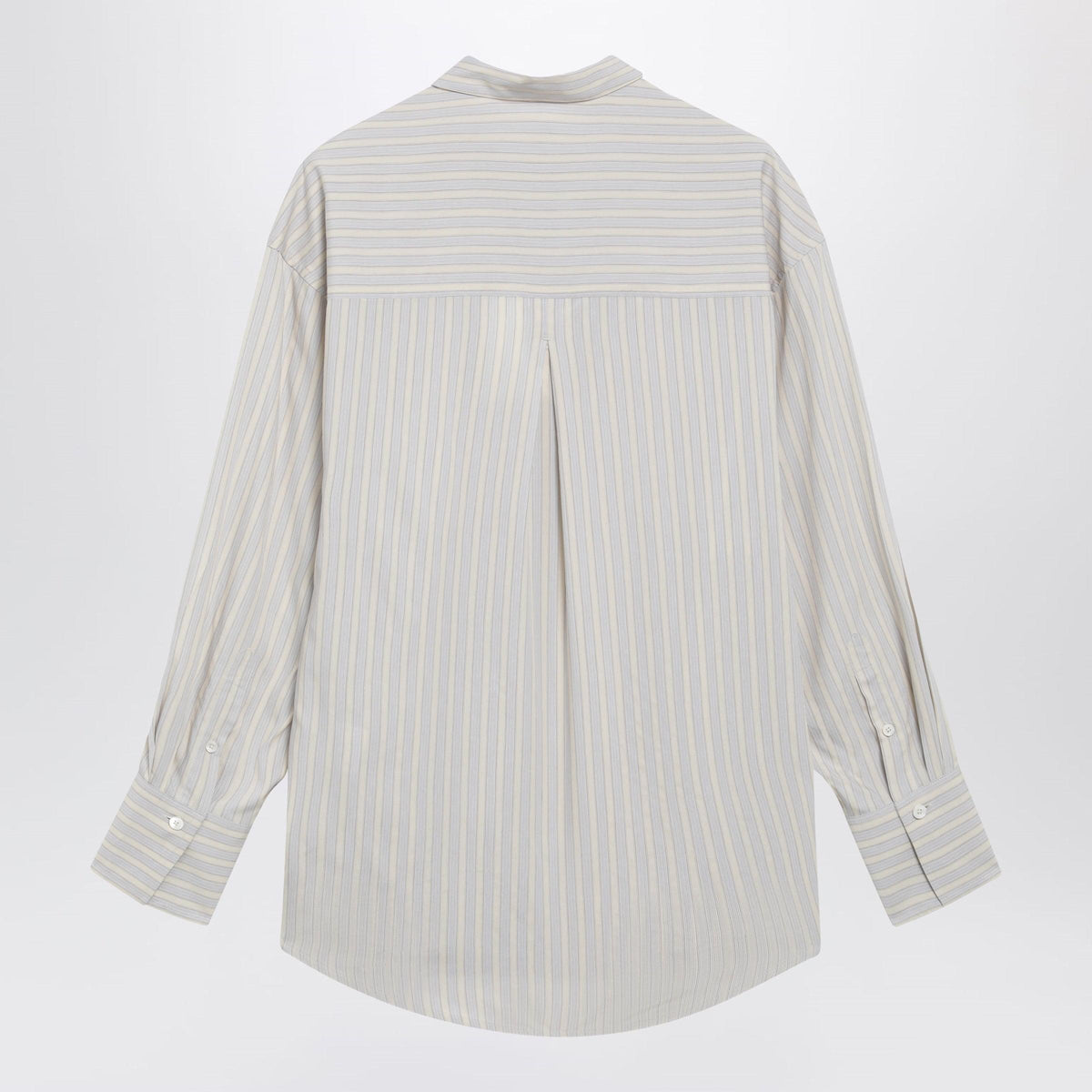 Toteme Oversized Yellow/Sky Blue Striped Shirt In Viscose And Silk Women TOTEME