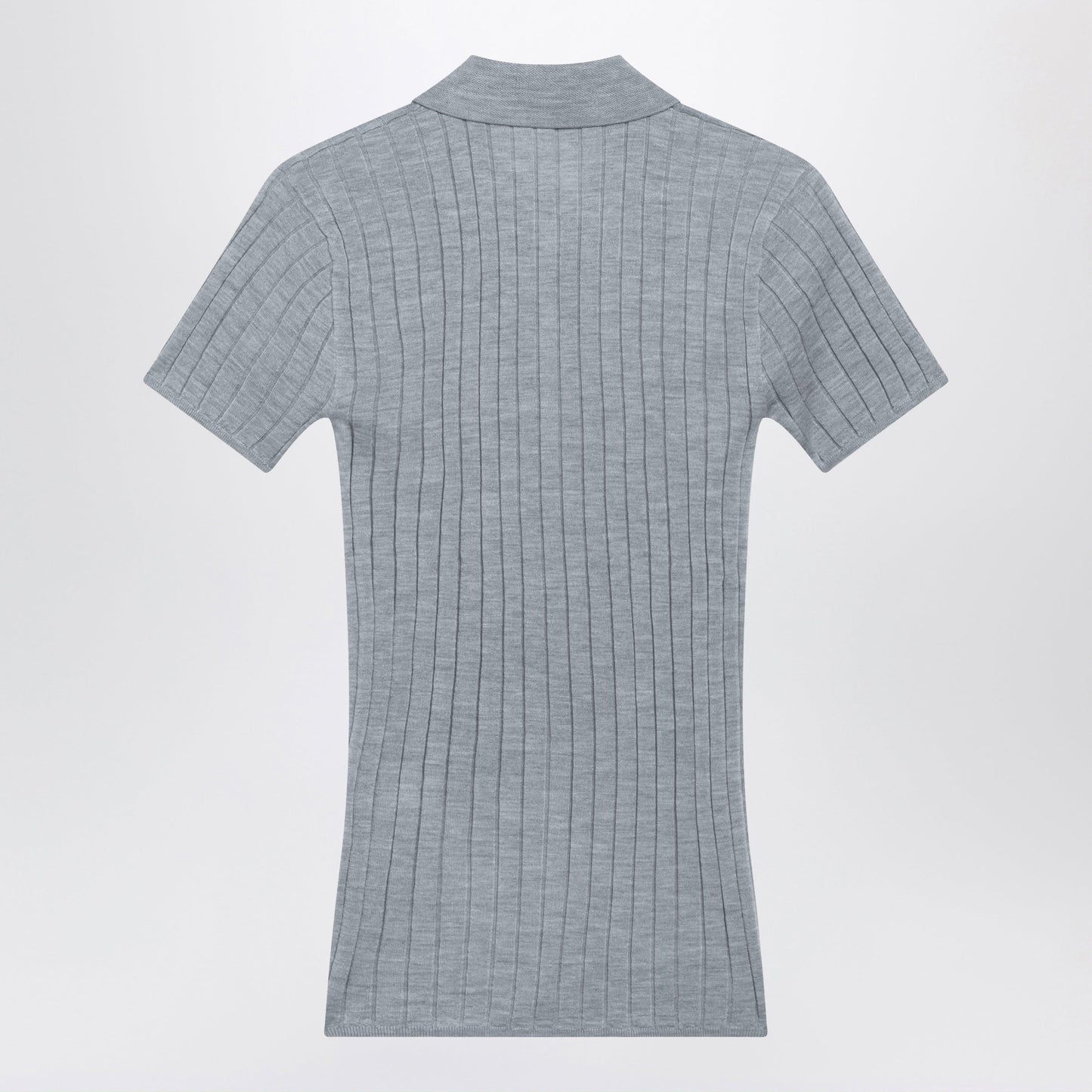 Toteme Grey Melange Ribbed Cashmere And Silk Polo Women TOTEME