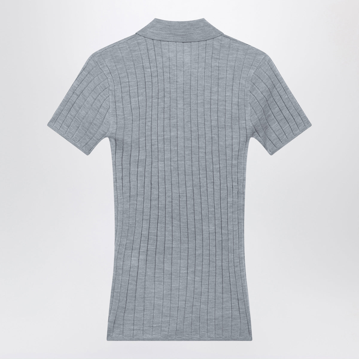 Toteme Grey Melange Ribbed Cashmere And Silk Polo Women TOTEME