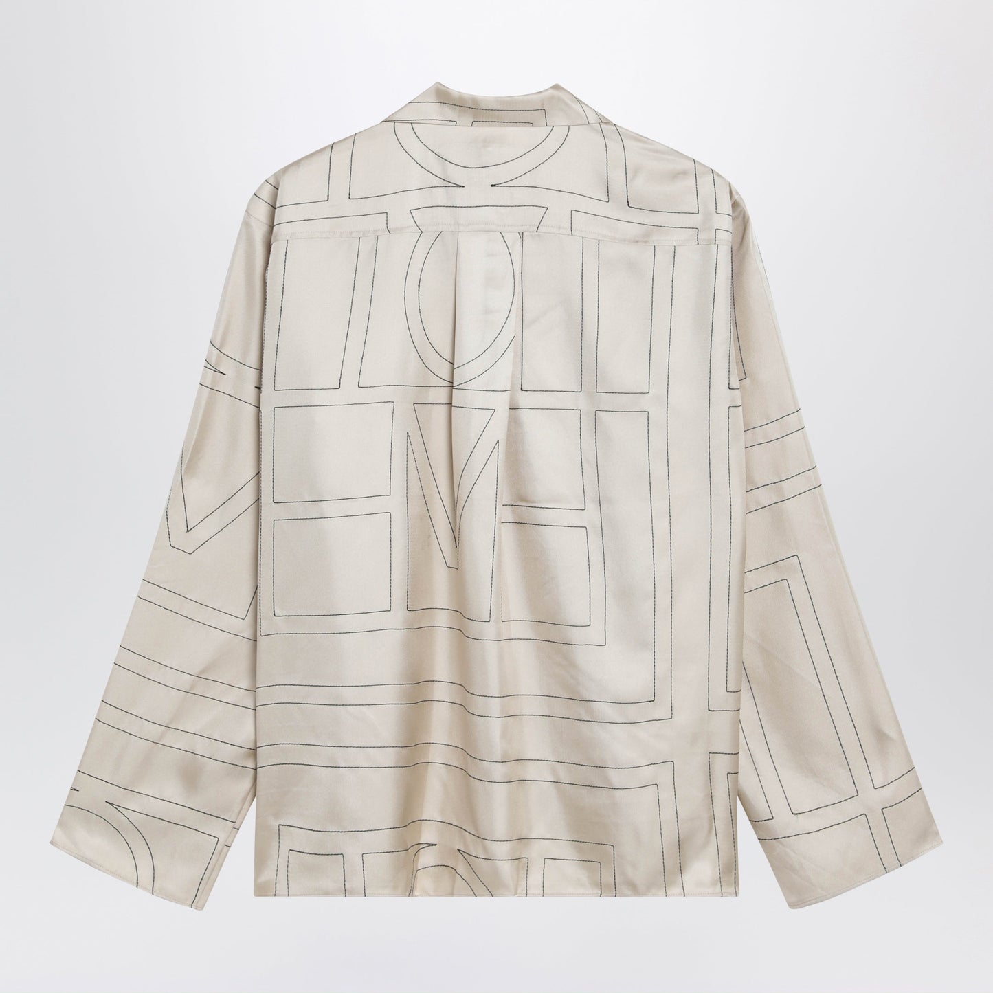 Toteme Ivory Silk Shirt With Monogram Women TOTEME