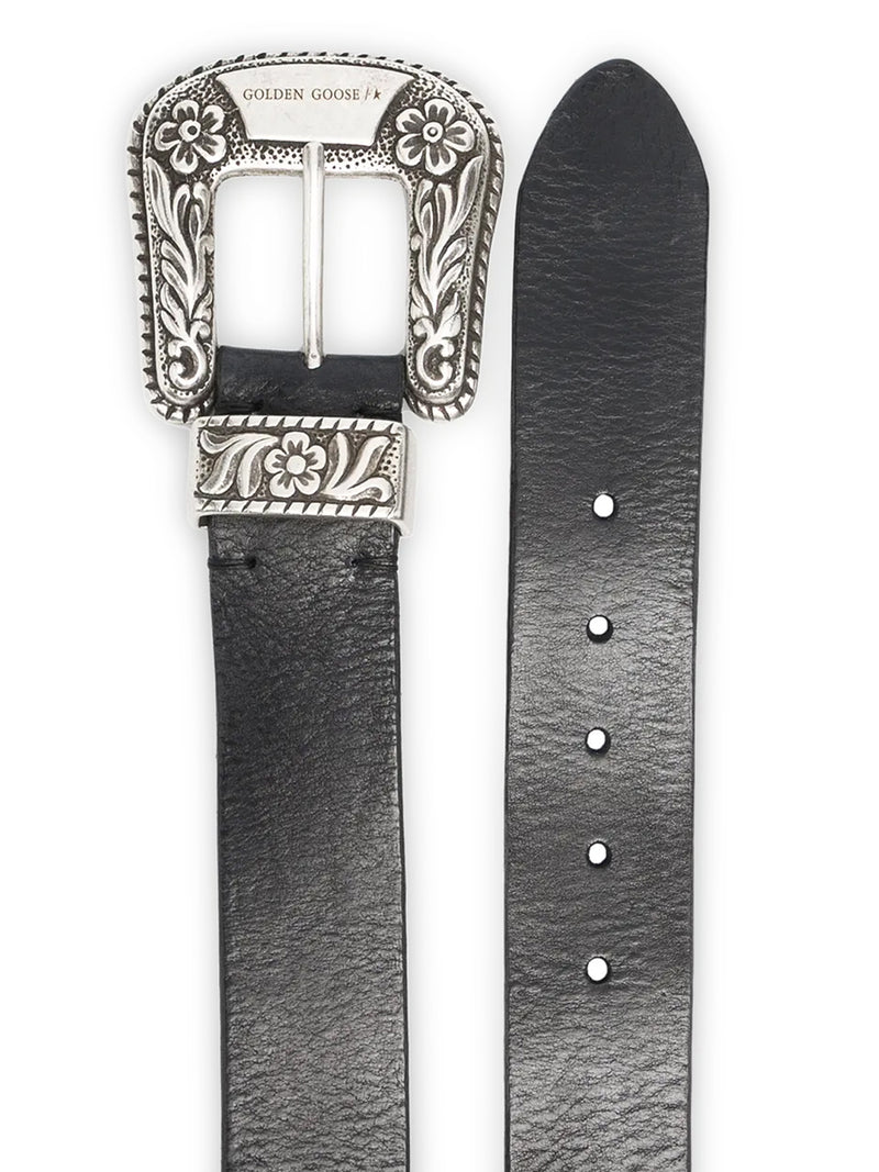 Golden Goose Deluxe Brand Women Leather Belt With Engraved Western Buckle GOLDEN GOOSE