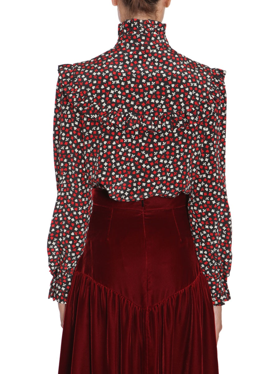 Saint Laurent Women Stand Up Collar Blouse