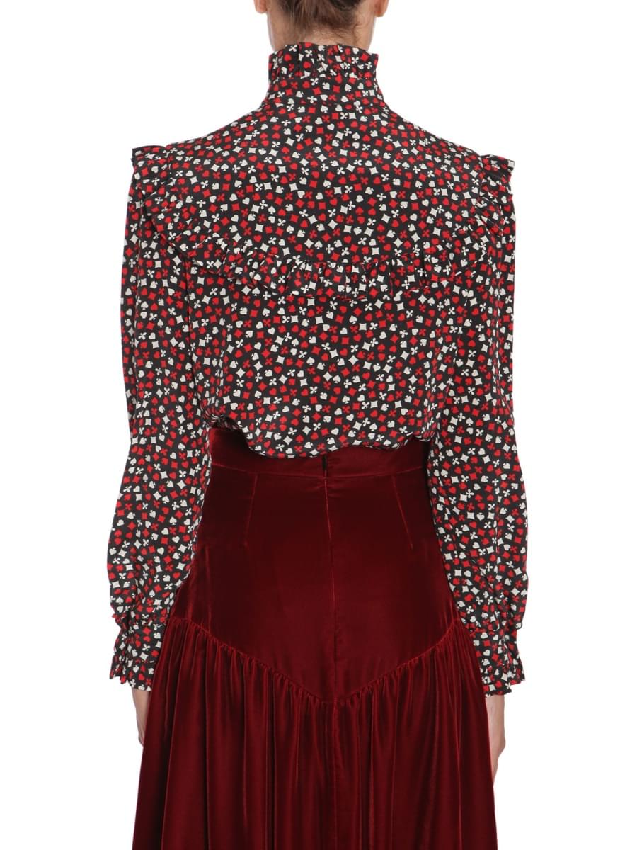Saint Laurent Women Stand Up Collar Blouse SAINT LAURENT