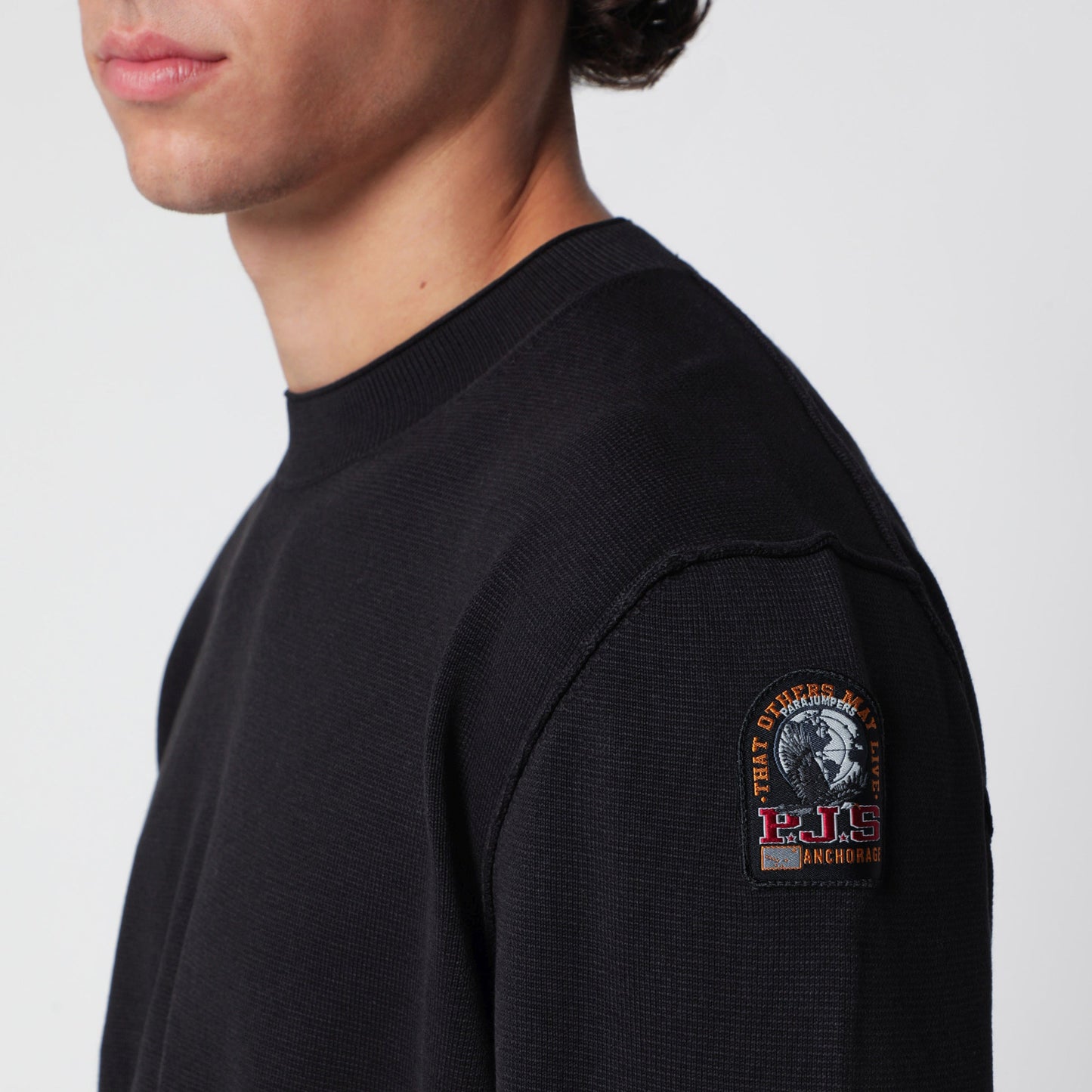Parajumpers Basic Braw Black Cotton-Blend Sweater Men PARAJUMPERS