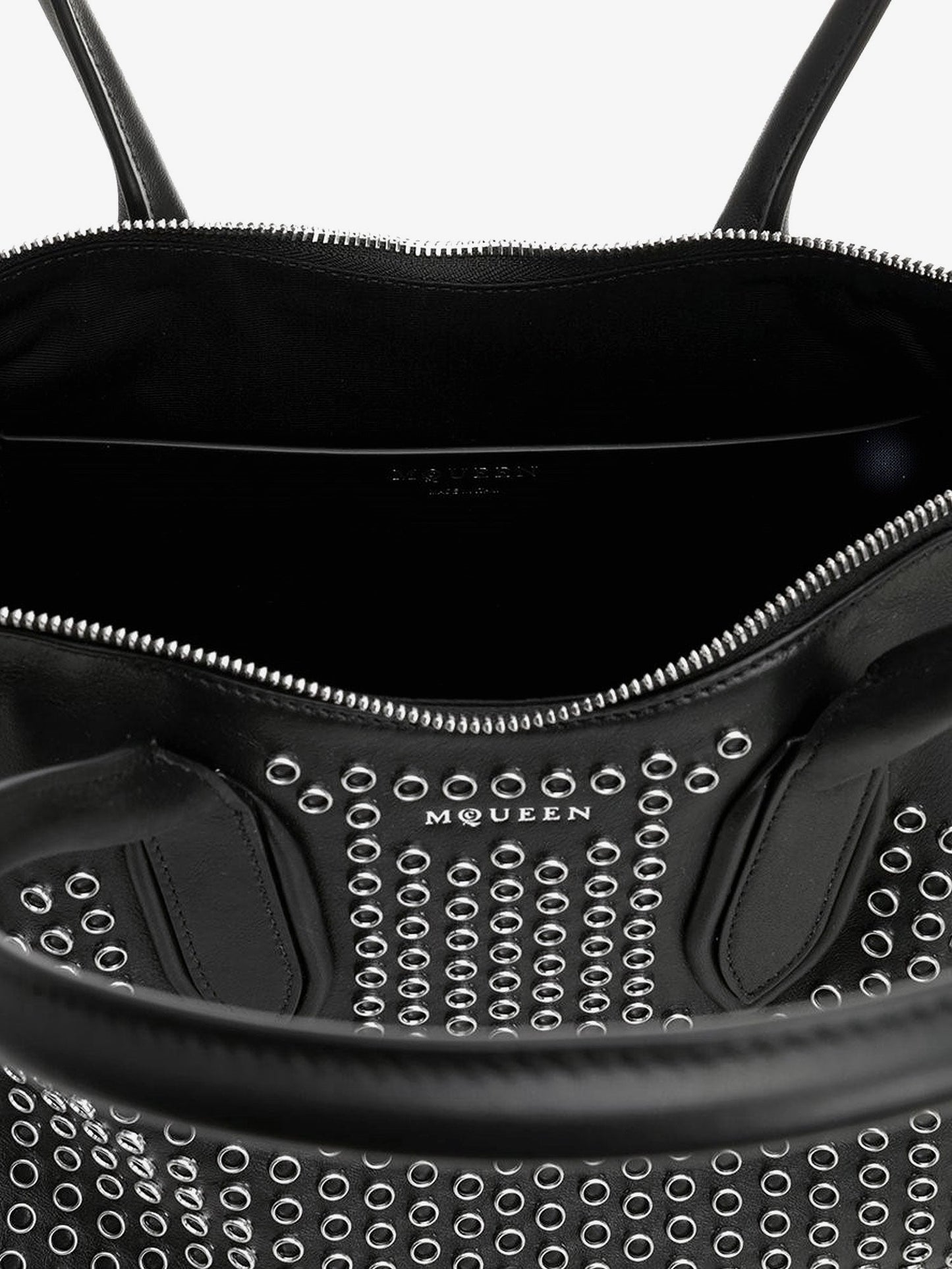 Alexander Mcqueen Women Manta Leather Shoulder Bag With All-Over Metal Details ALEXANDER MCQUEEN