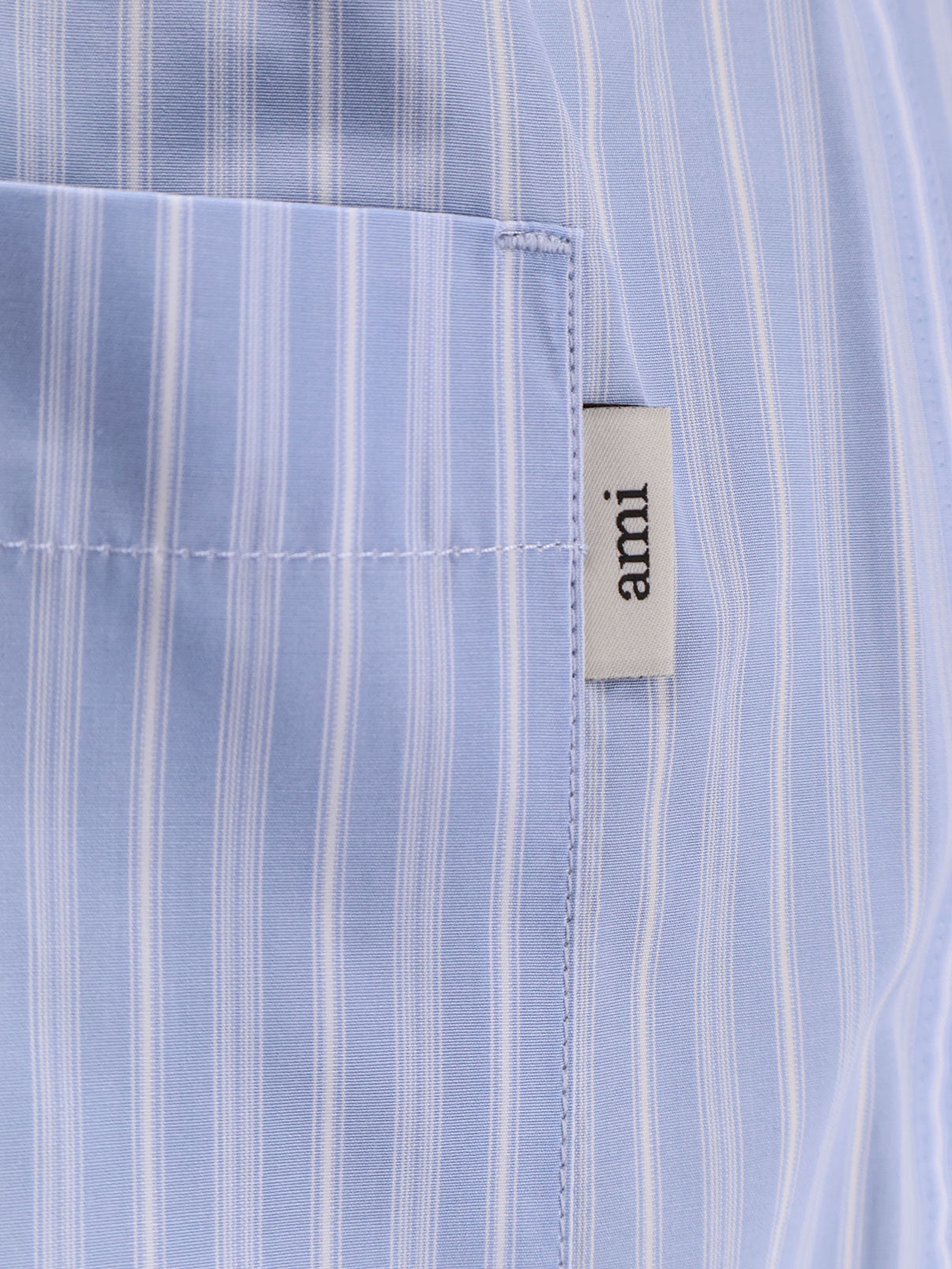 Ami Paris Men Cotton Bermuda Shorts With Striped Pattern AMI PARIS