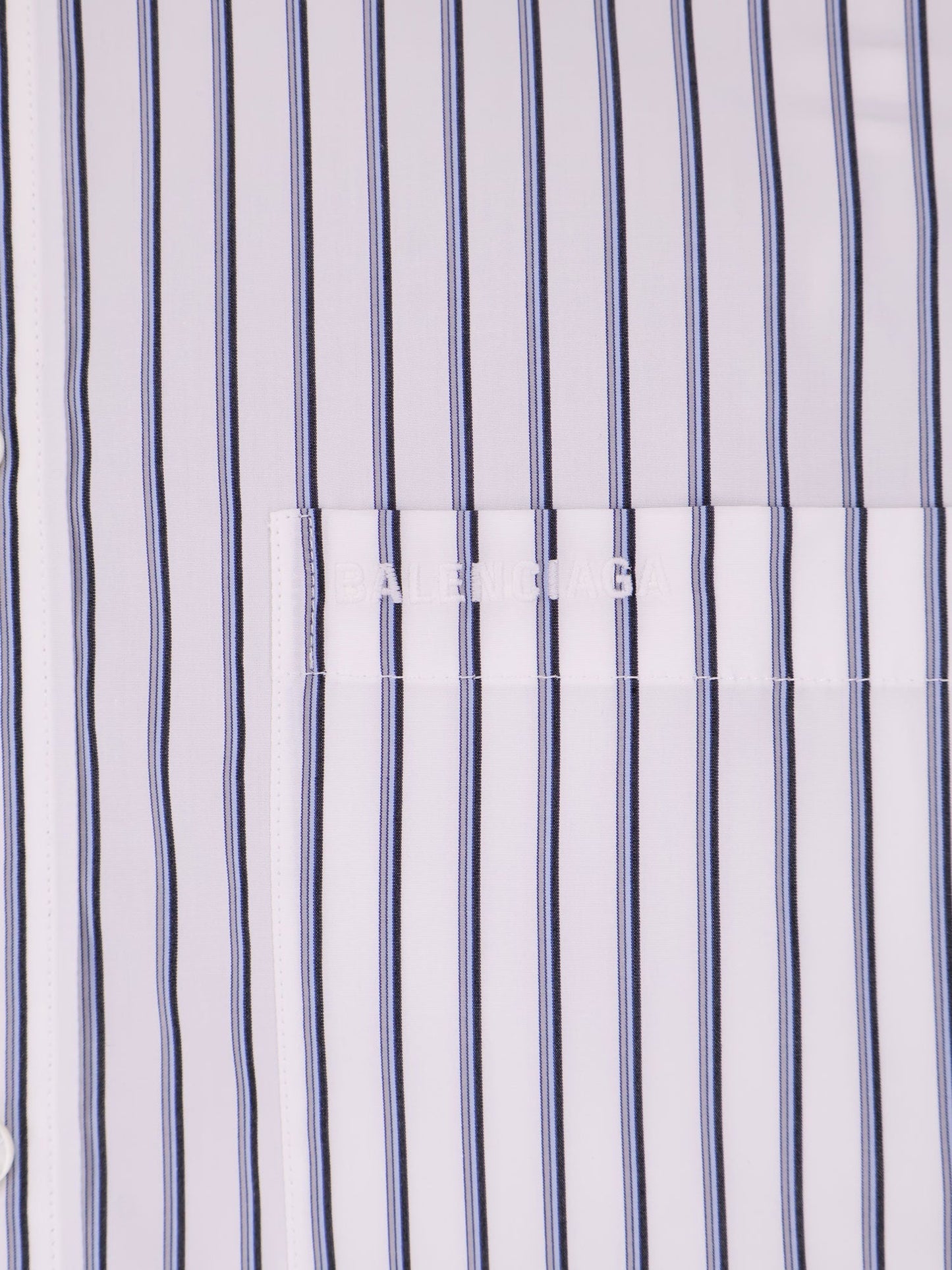 Balenciaga Women Tucked Sleeve Striped Cotton Shirt BALENCIAGA