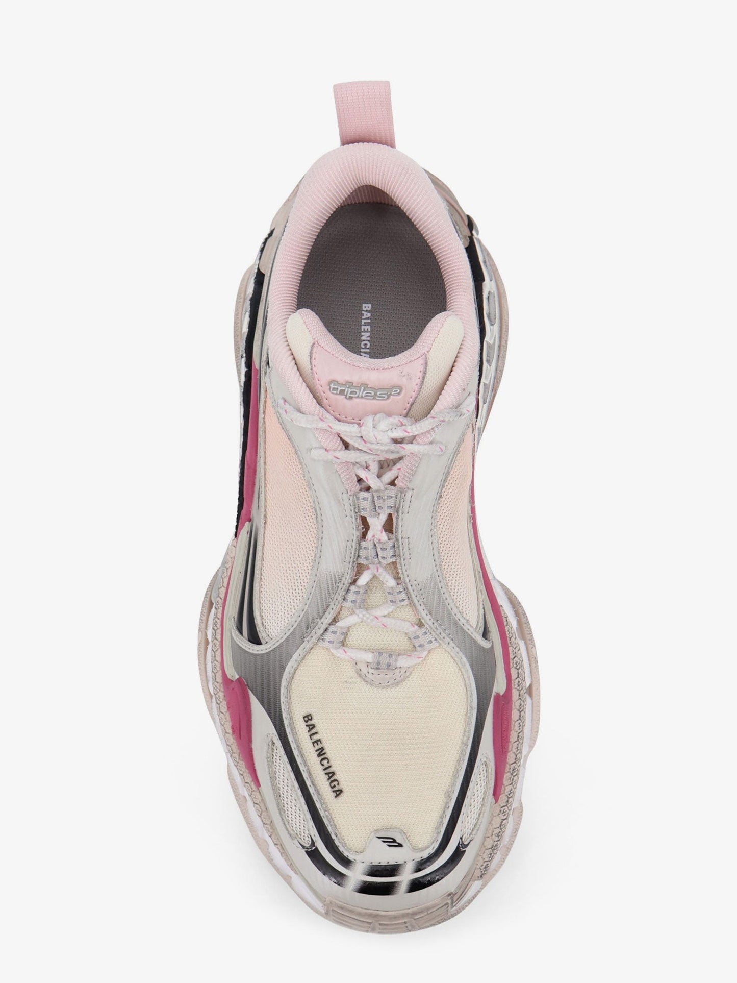 Balenciaga Women Triple S.2 Gandient Sneakers In Mesh And Nylon With Used Effect BALENCIAGA