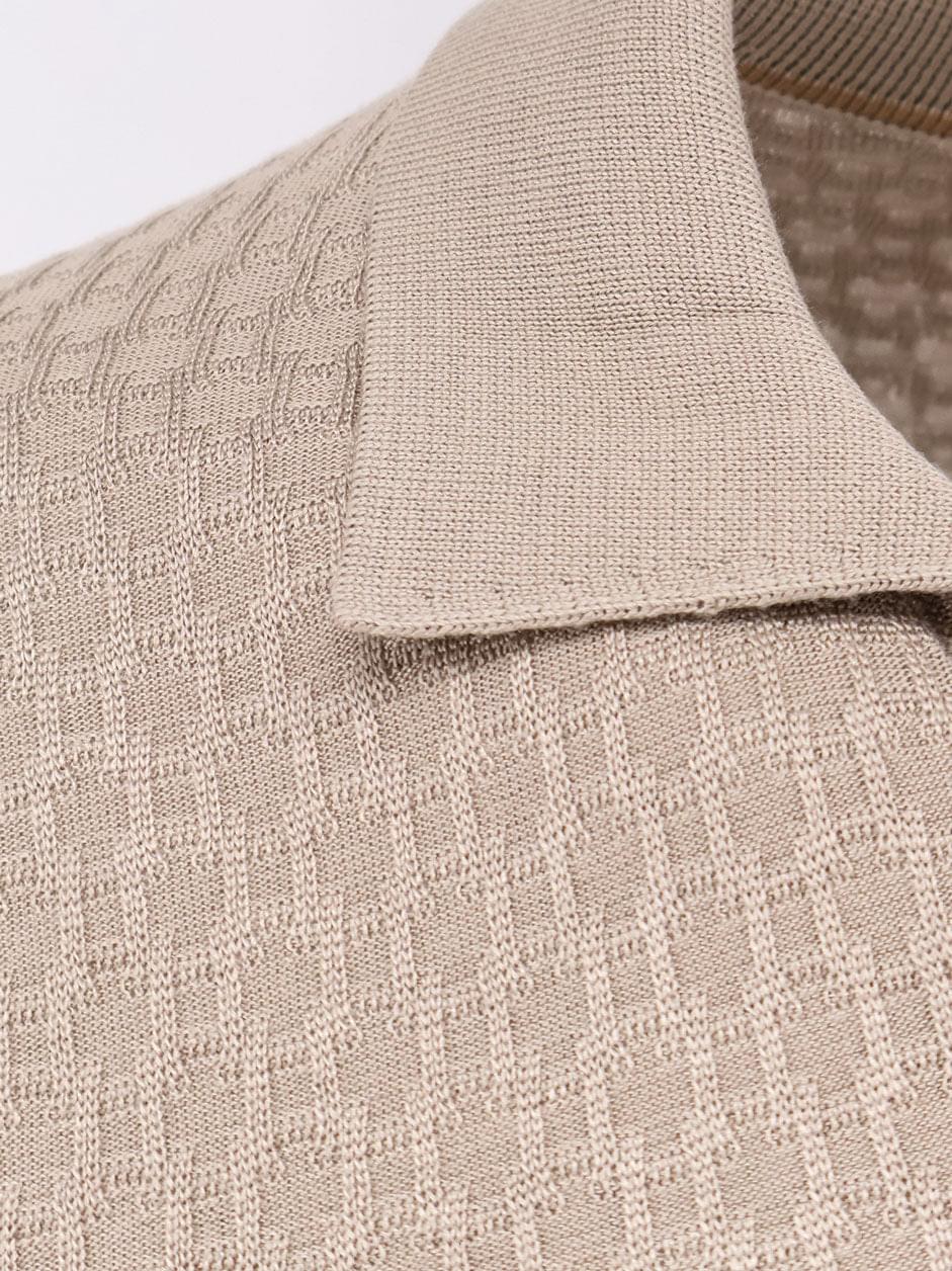 Boss Men Silk Sweater With All-Over Processing BOSS