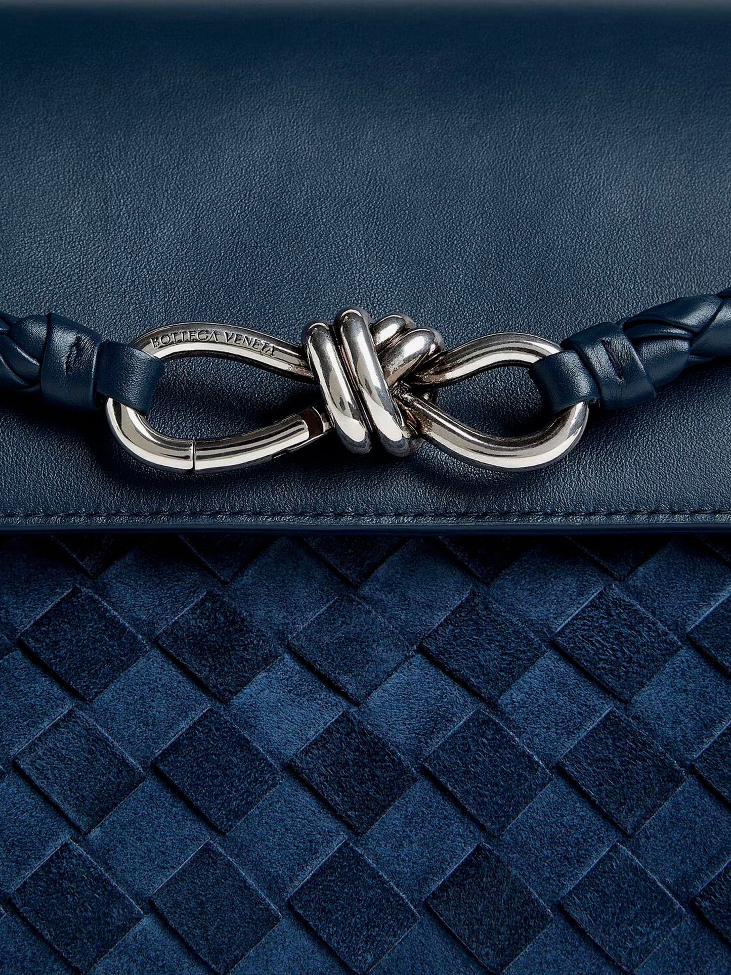 Bottega Veneta Men Andiamo Messenger Suede Crossbody Bag With Intrecciato Motif BOTTEGA VENETA