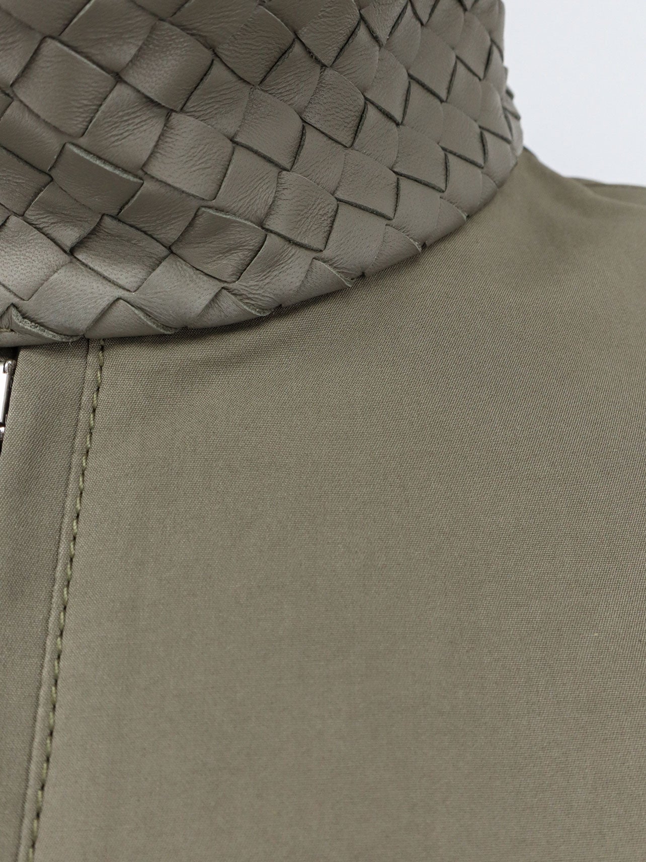 Bottega Veneta Men Cotton Jacket With Intrecciato Leather Detail BOTTEGA VENETA