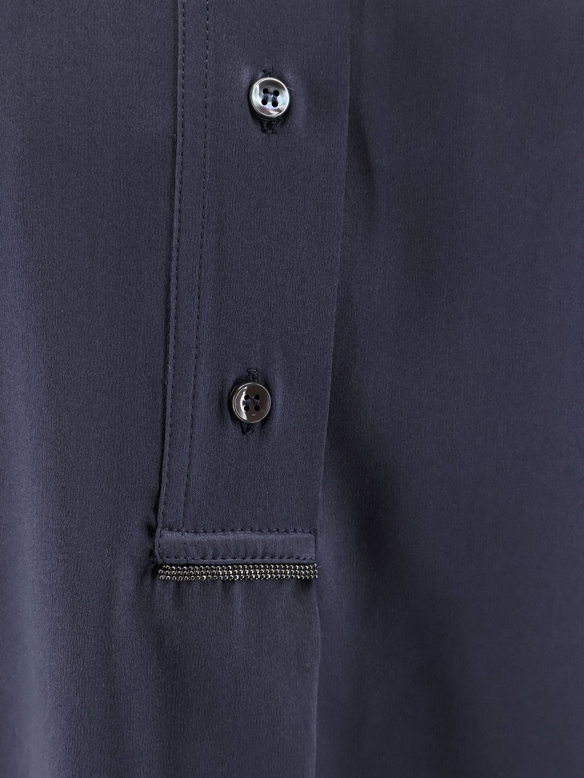Brunello Cucinelli Women Silk Shirt With Monili Detail BRUNELLO CUCINELLI