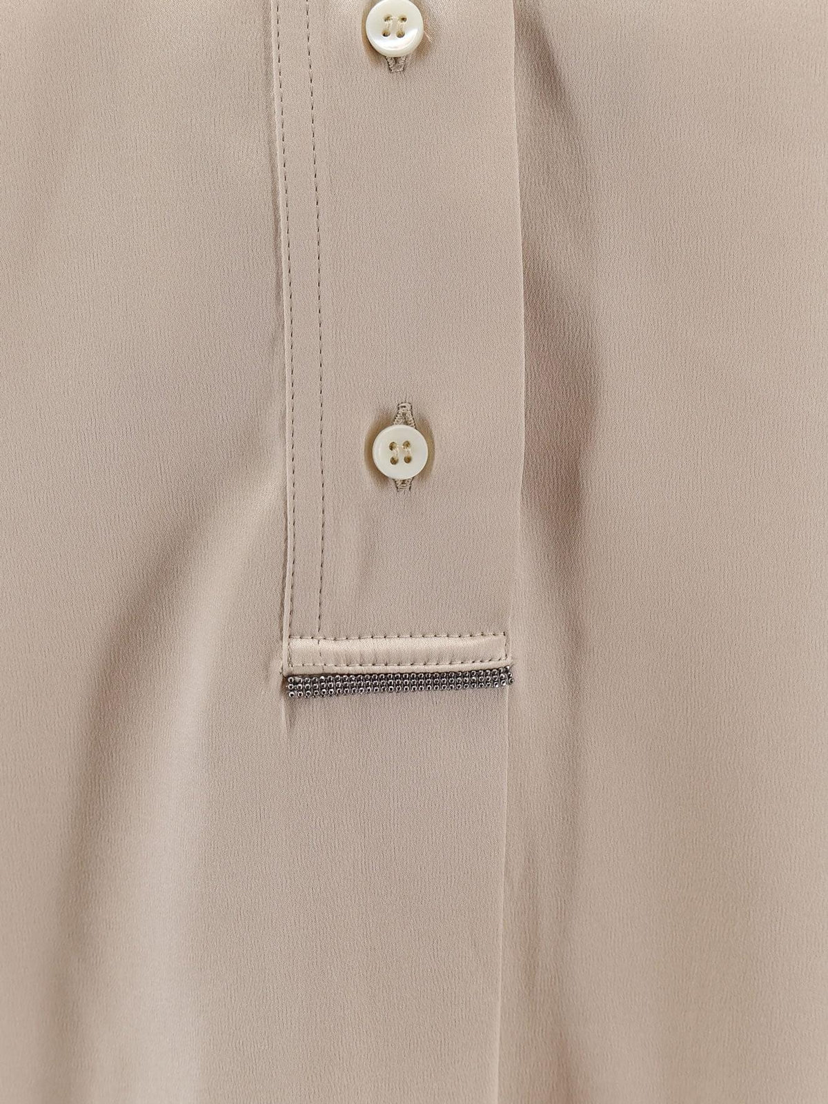 Brunello Cucinelli Women Silk Shirt With Monili Detail BRUNELLO CUCINELLI