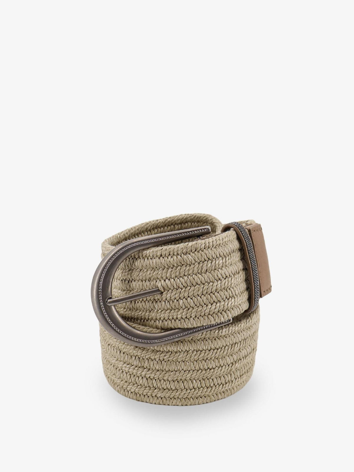 Brunello Cucinelli Women Linen Belt With Shiny Loop Detail BRUNELLO CUCINELLI