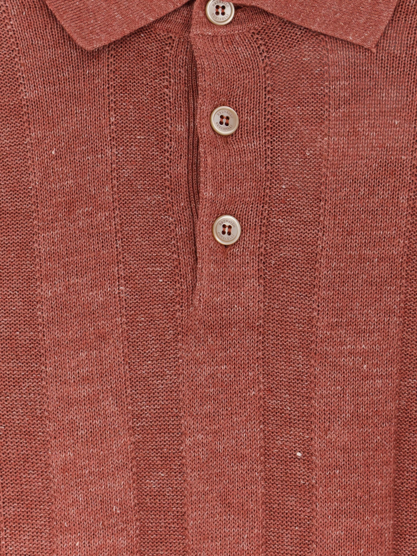 Brunello Cucinelli Men Linen And Cotton Blend Polo Shirt BRUNELLO CUCINELLI