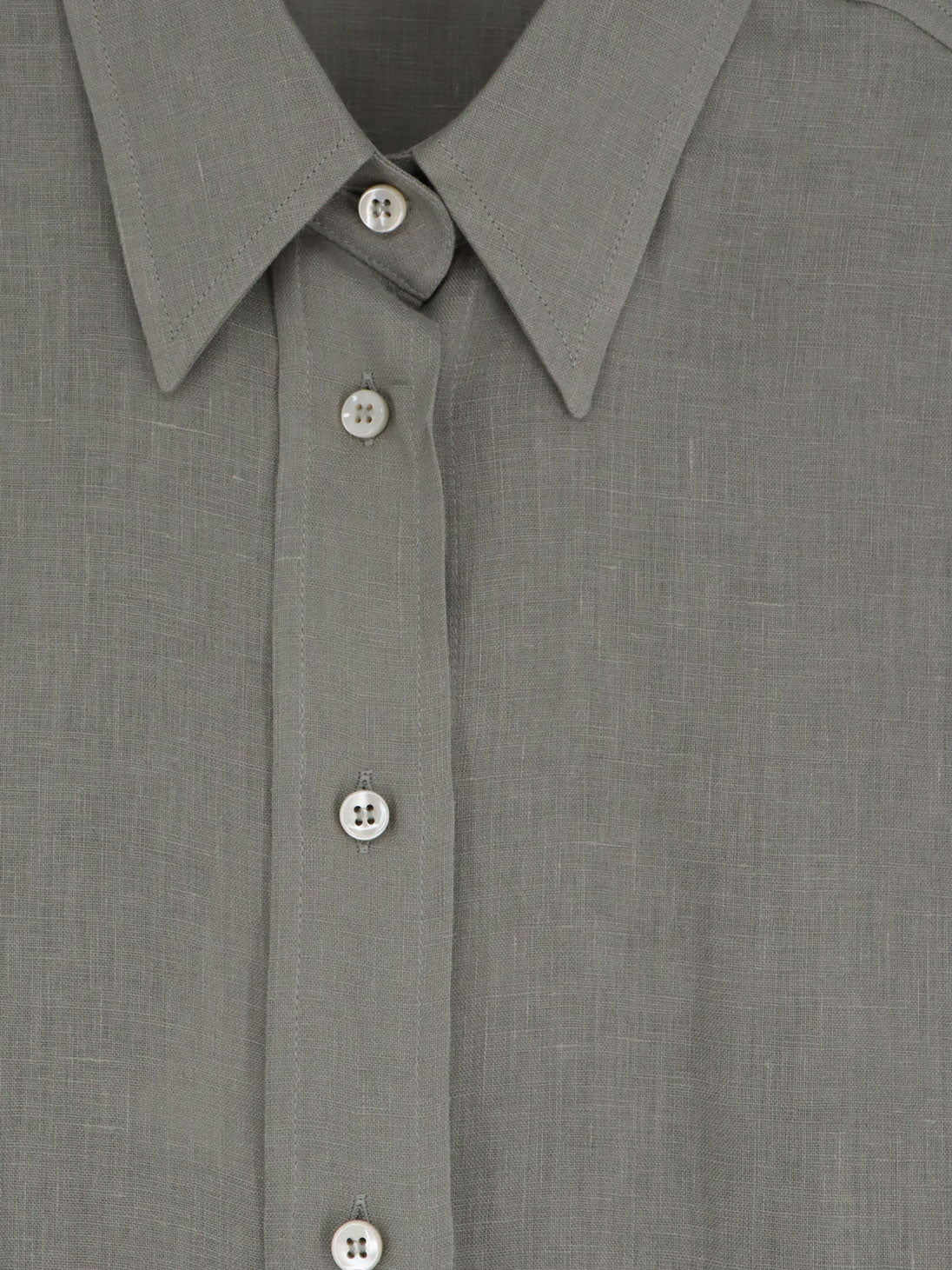 Brunello Cucinelli Women Linen Shirt With Monili Detail BRUNELLO CUCINELLI