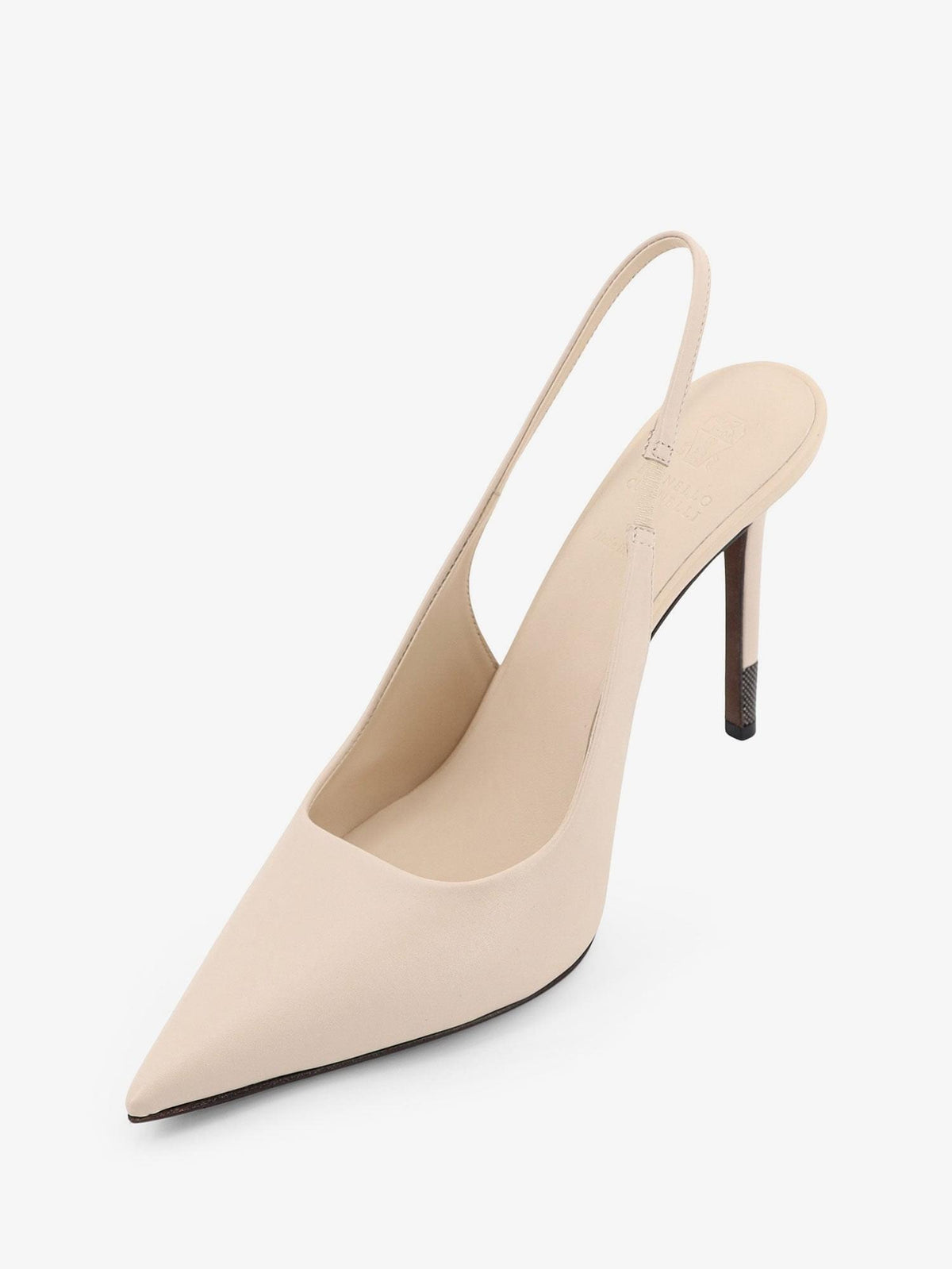 Brunello Cucinelli Women Leather Pumps With Monili Detail On The Heel BRUNELLO CUCINELLI