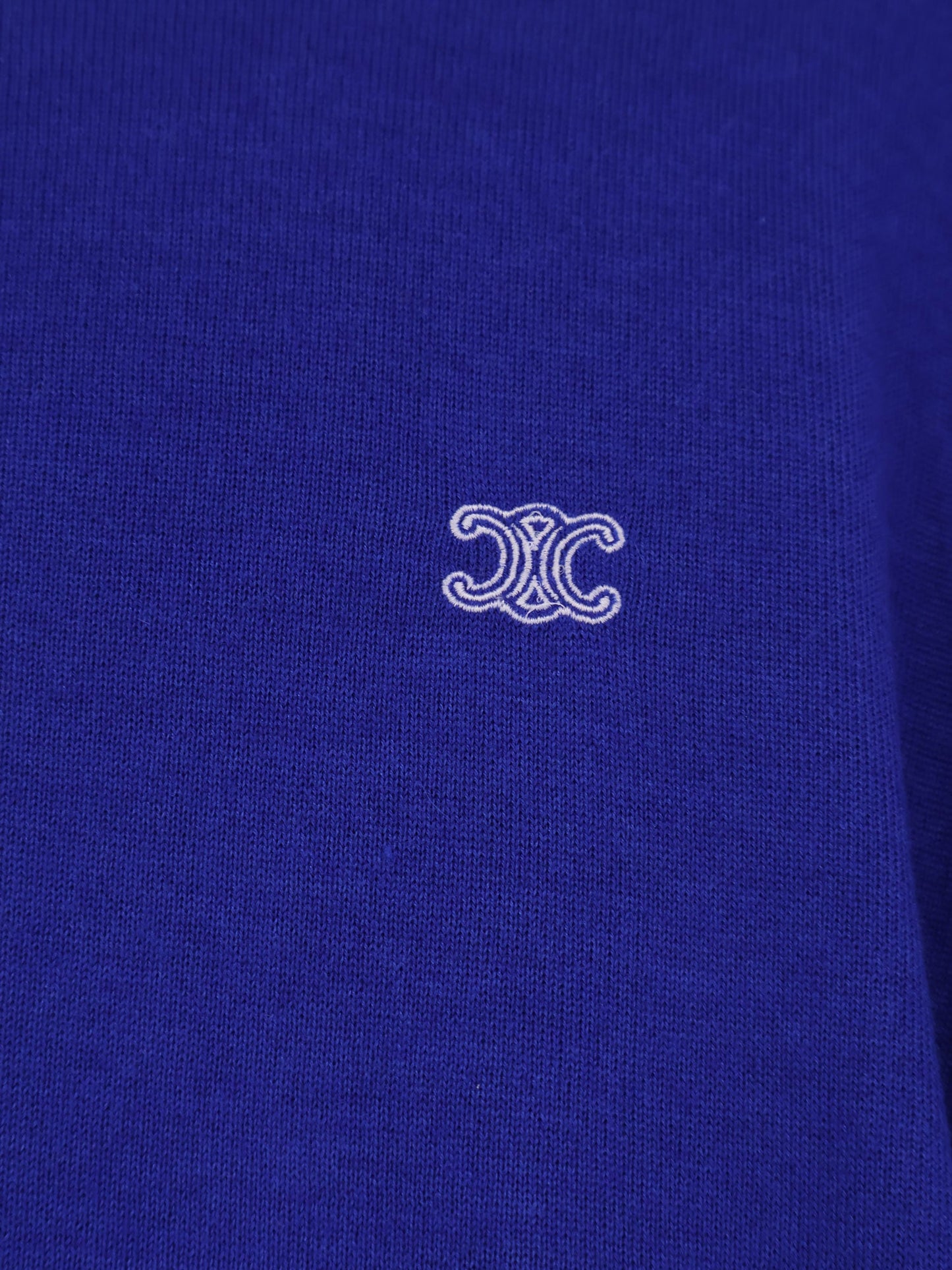 Celine Women Cashmere And Silk Polo Shirt With Logo Embroidery On The Front CELINE