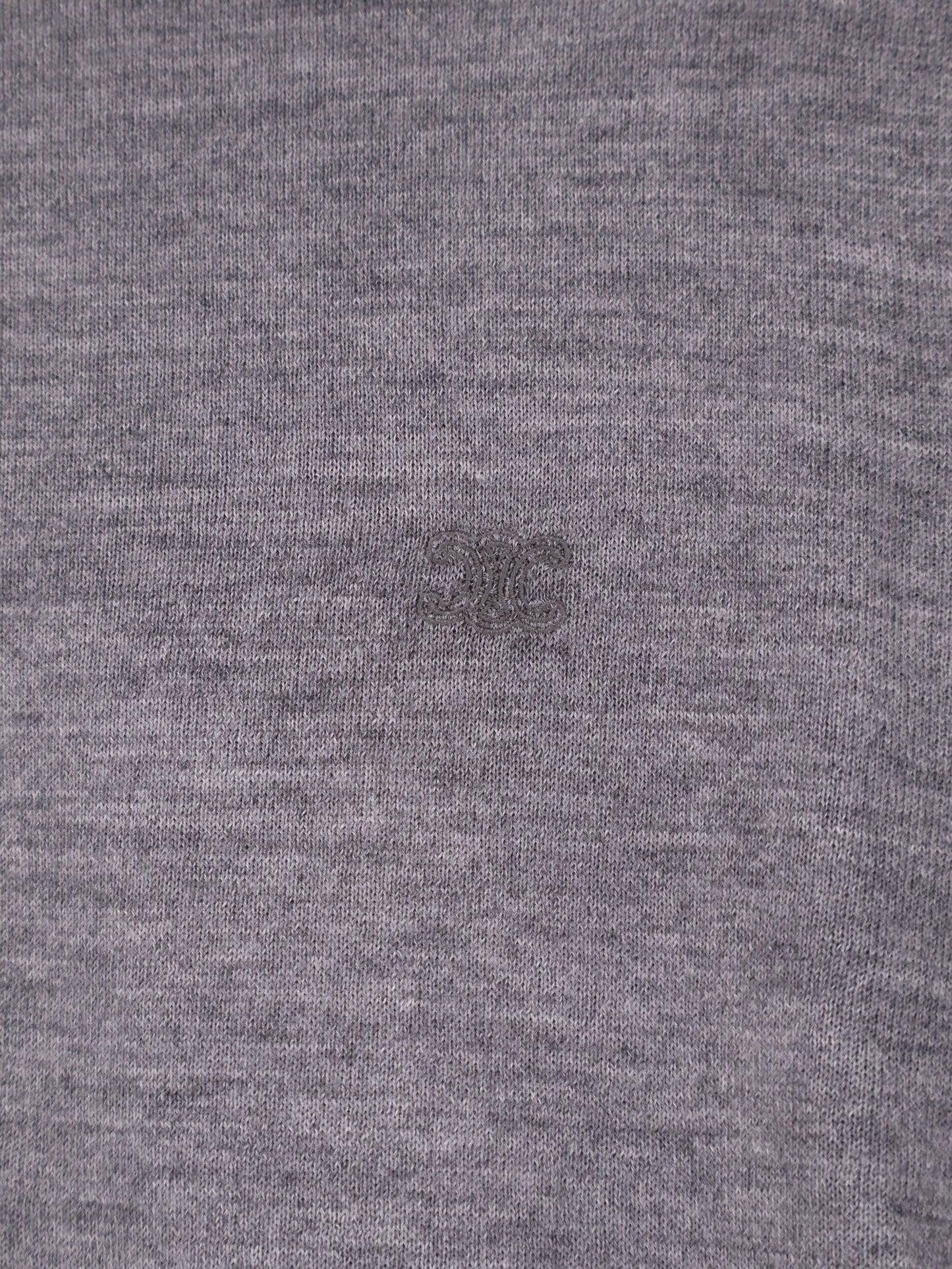 Celine Women Cashmere And Silk Polo Shirt With Embroidery Logo On The Front CELINE
