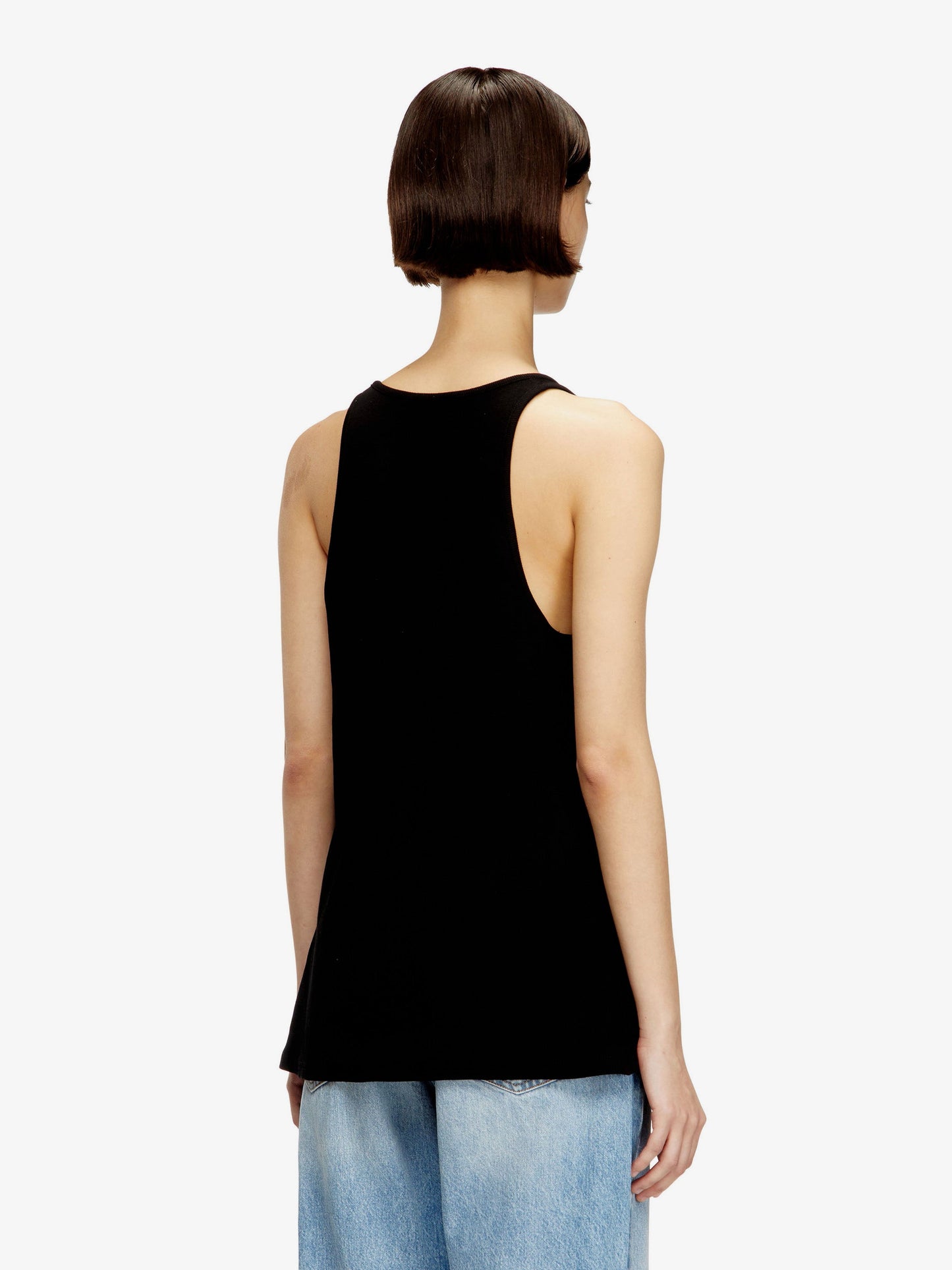 Diesel Women Ribbed Cotton Tank Top DIESEL