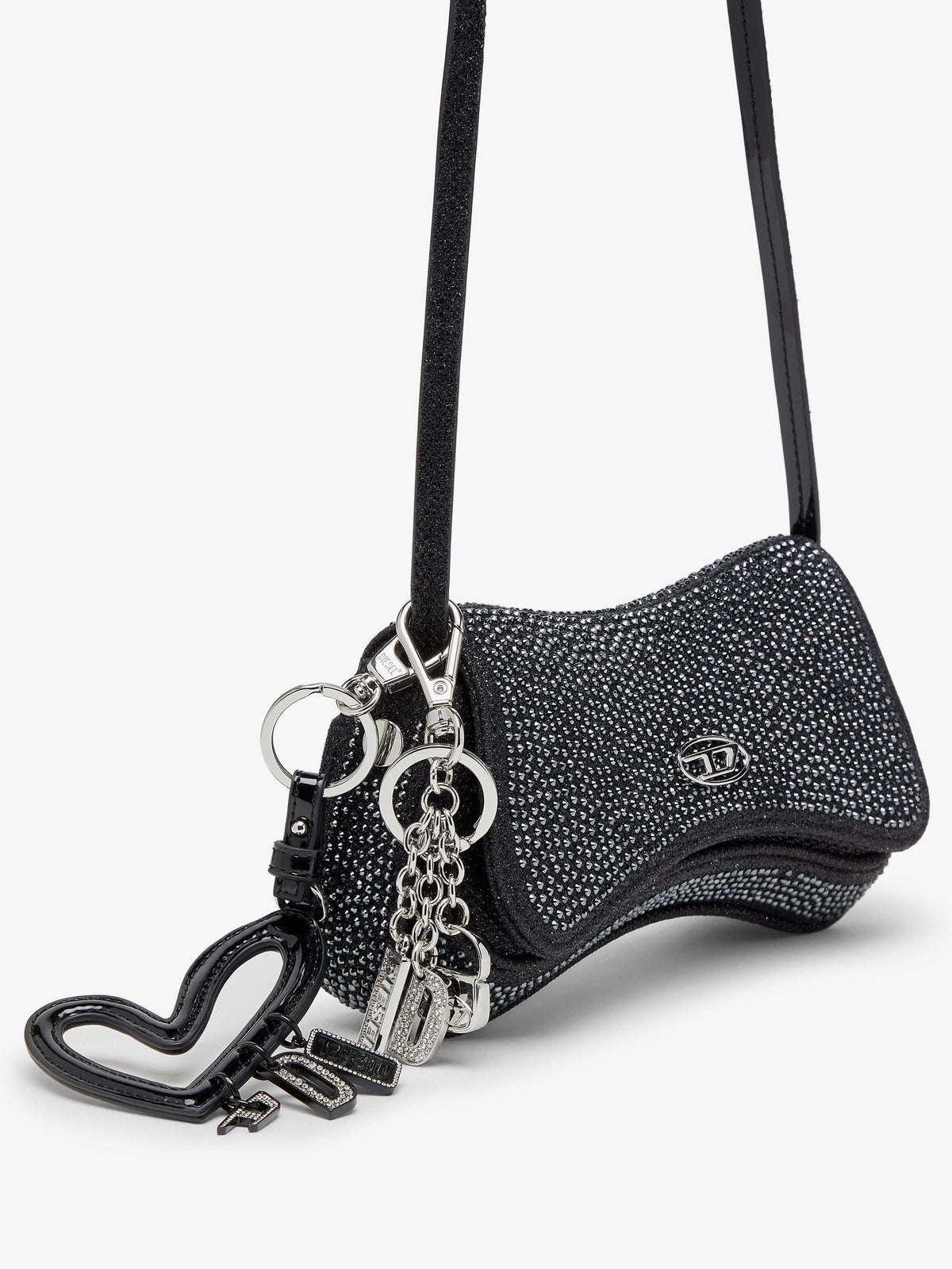 Diesel Women Diesel Women Play Crossbody Xs Shoulder Bag With All-Over Rhinestones DIESEL