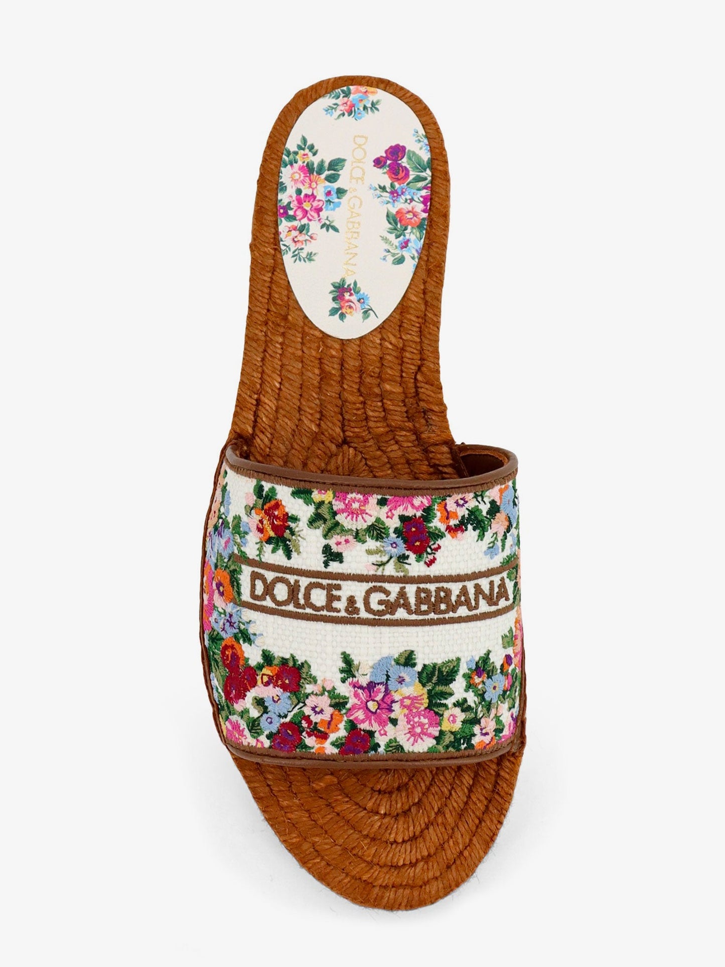Dolce & Gabbana Women Canvas Sandals With Embroidered Logo On The Front DOLCE & GABBANA