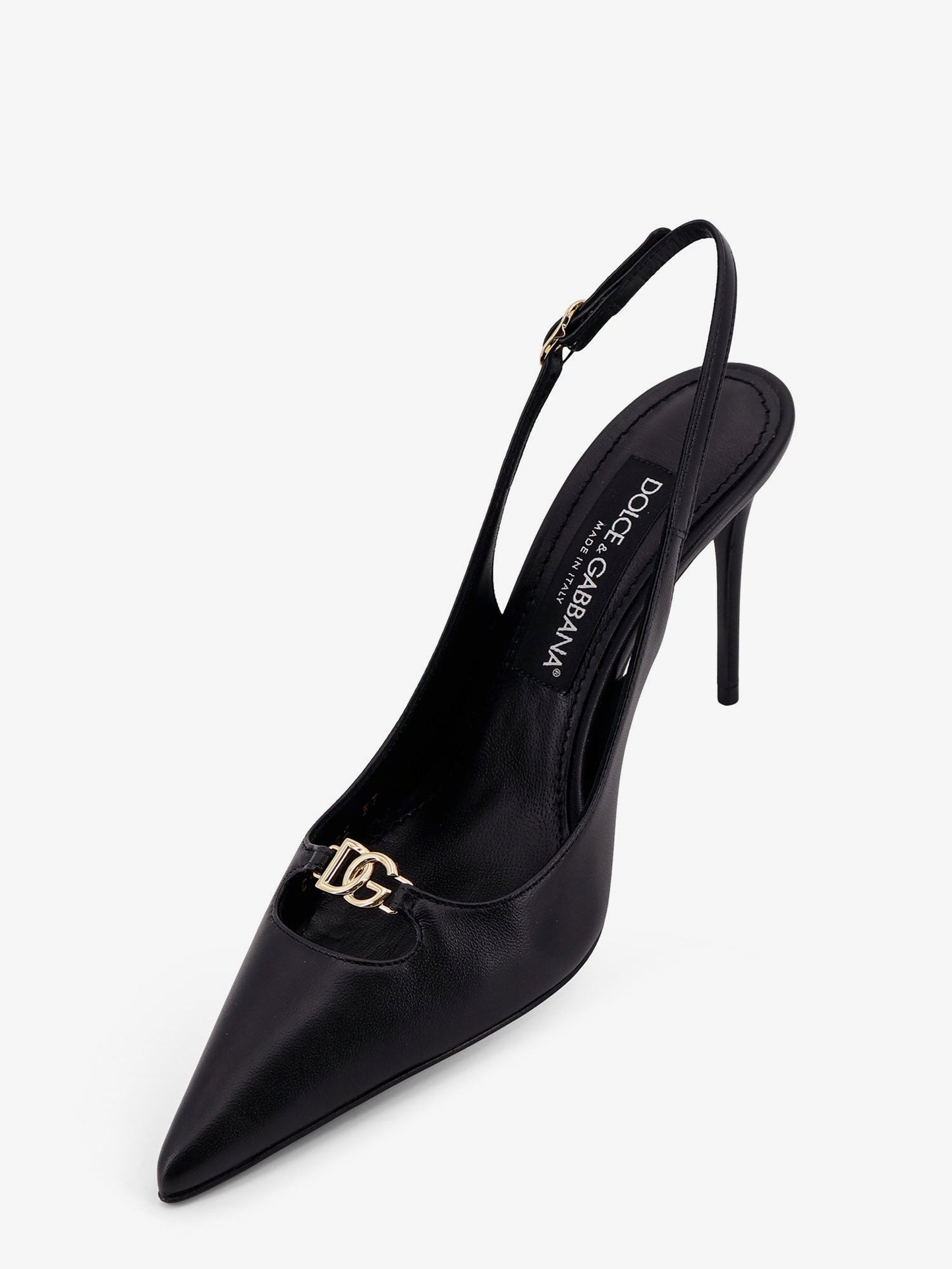 Dolce & Gabbana Women Leather Pump With Metal Dg Logo DOLCE & GABBANA