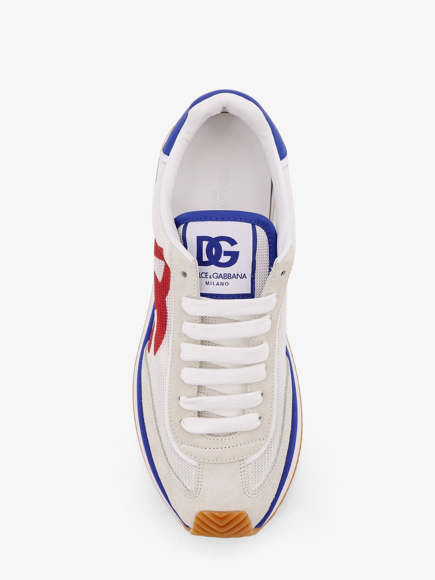 Dolce & Gabbana Men Leather Sneakers With Dg Logo DOLCE & GABBANA
