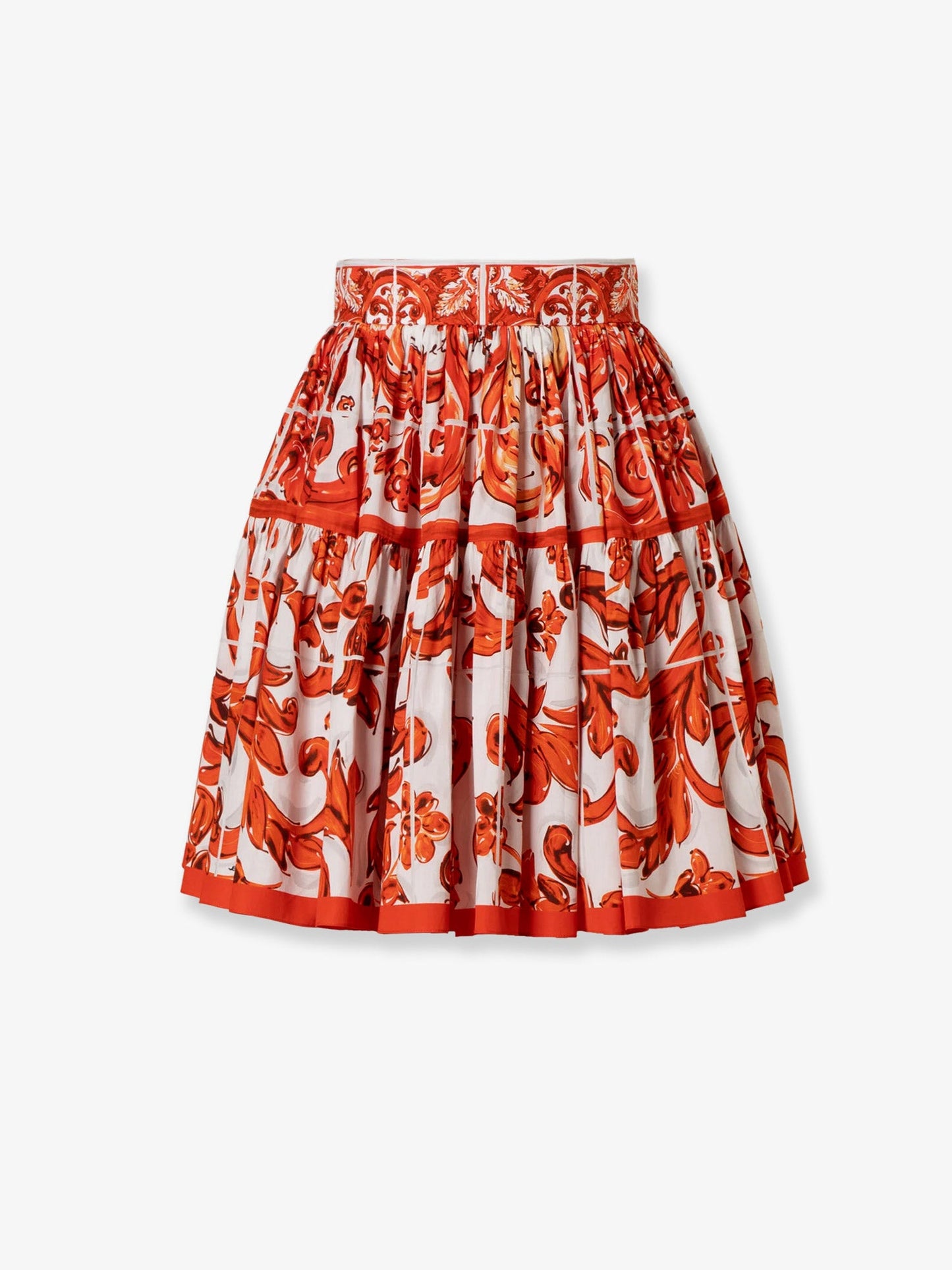 Dolce & Gabbana Women Cotton Skirt With Maiolica Print DOLCE & GABBANA