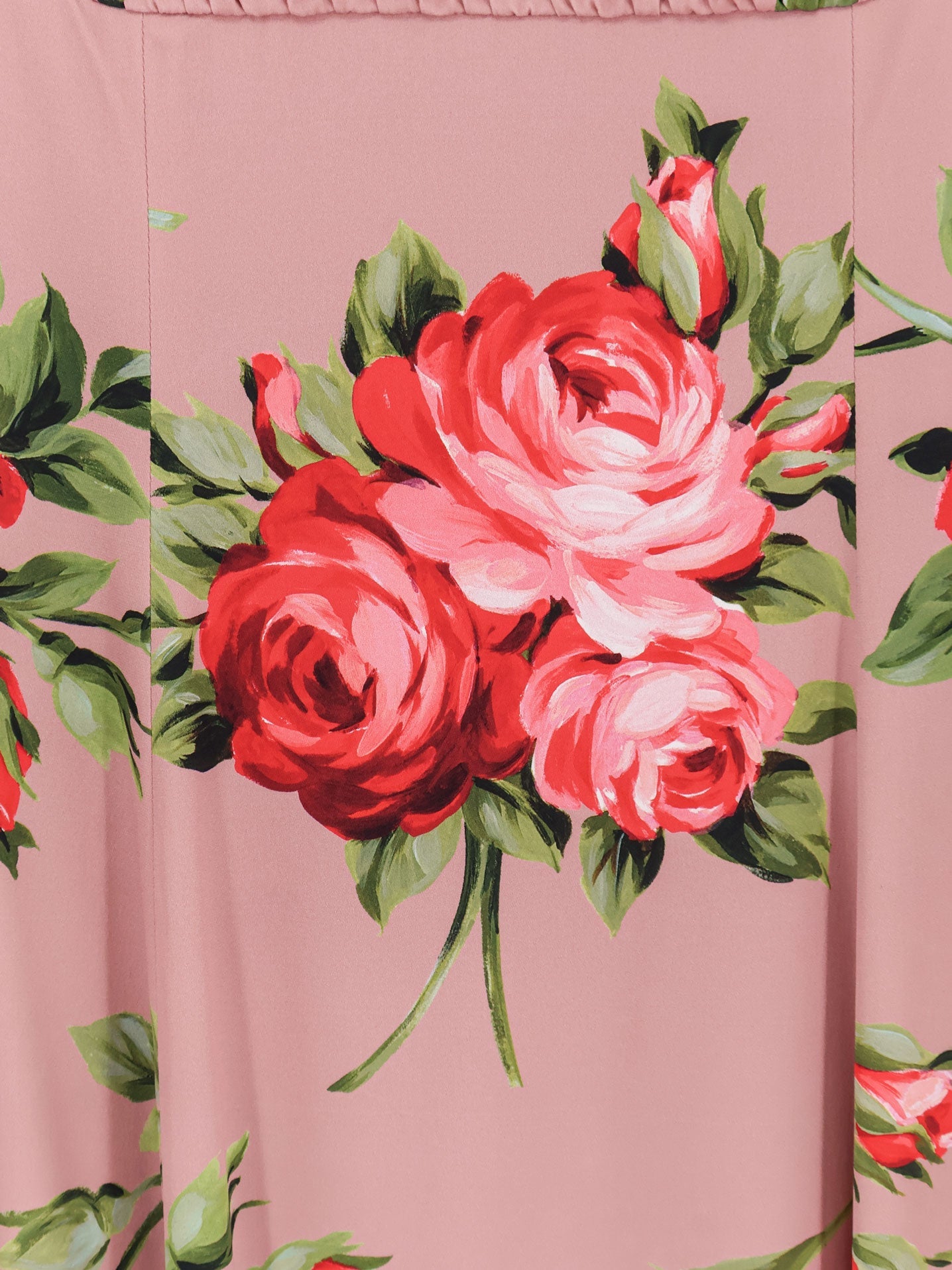 Dolce & Gabbana Women Long Silk Dress With Bouquet Rose Print DOLCE & GABBANA